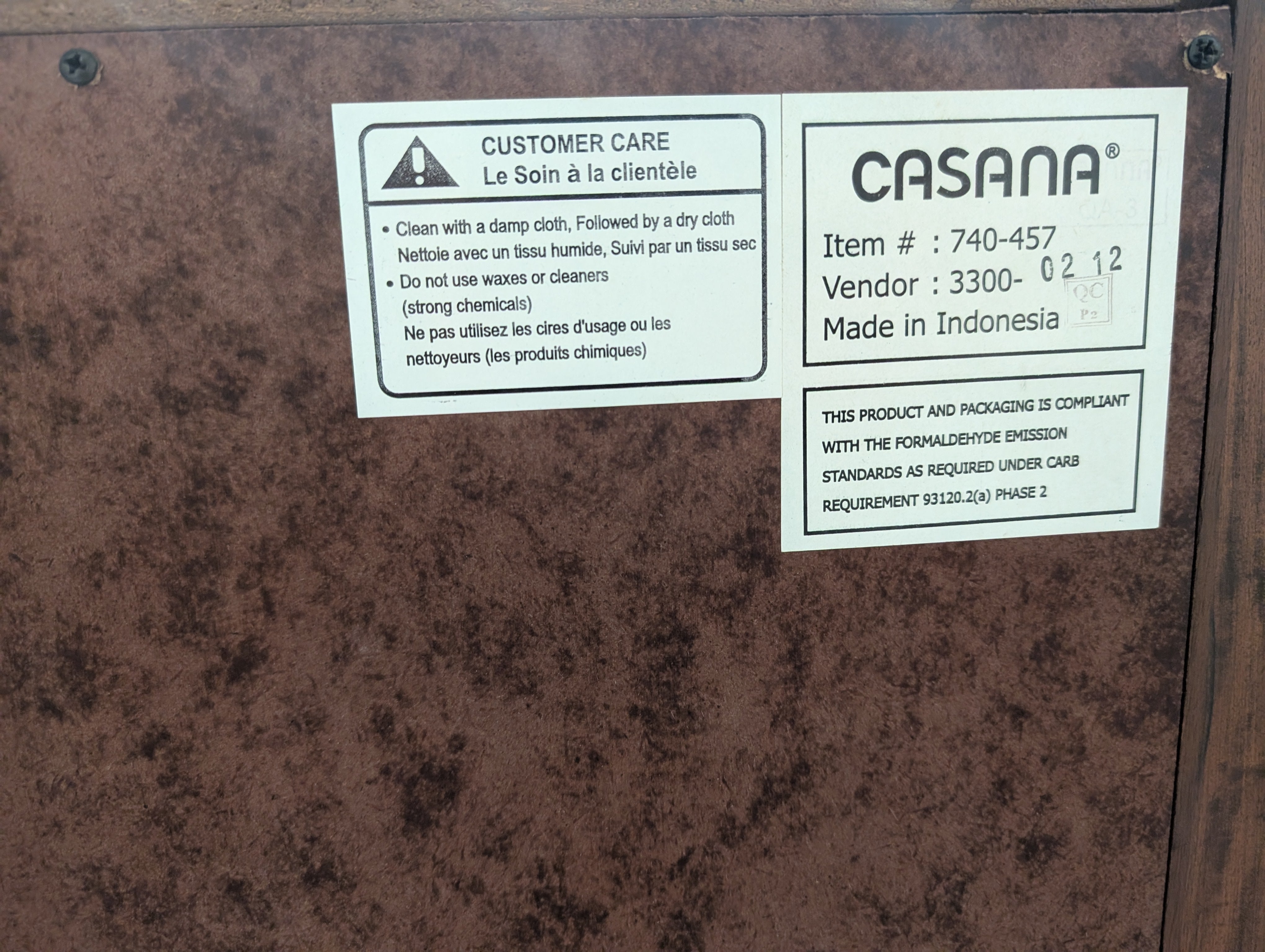 Modern Dark Brown Casana Wood Six-Drawer Dresser