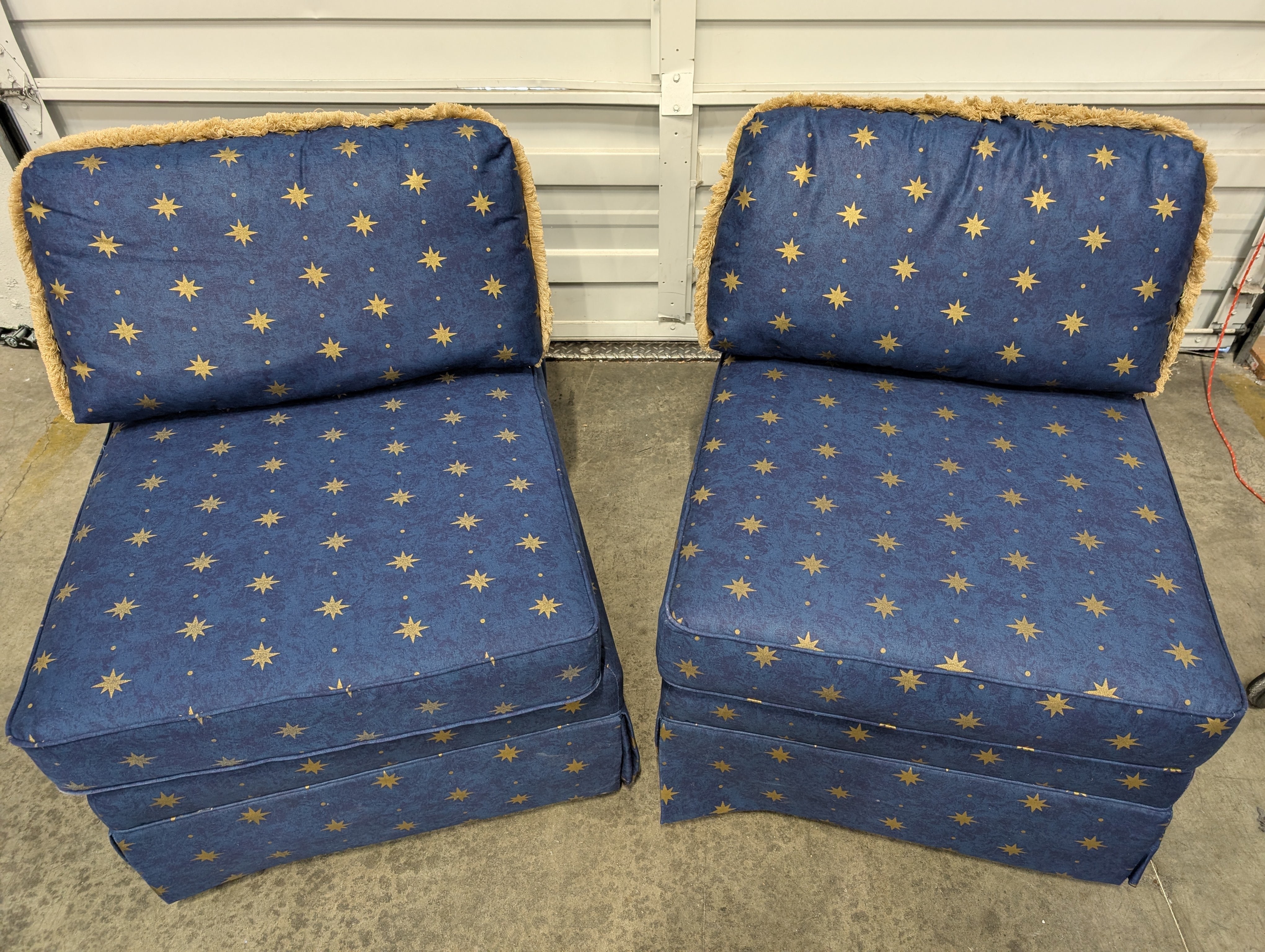 Charming Blue and Gold Star Pattern Modular Two-Piece Seating