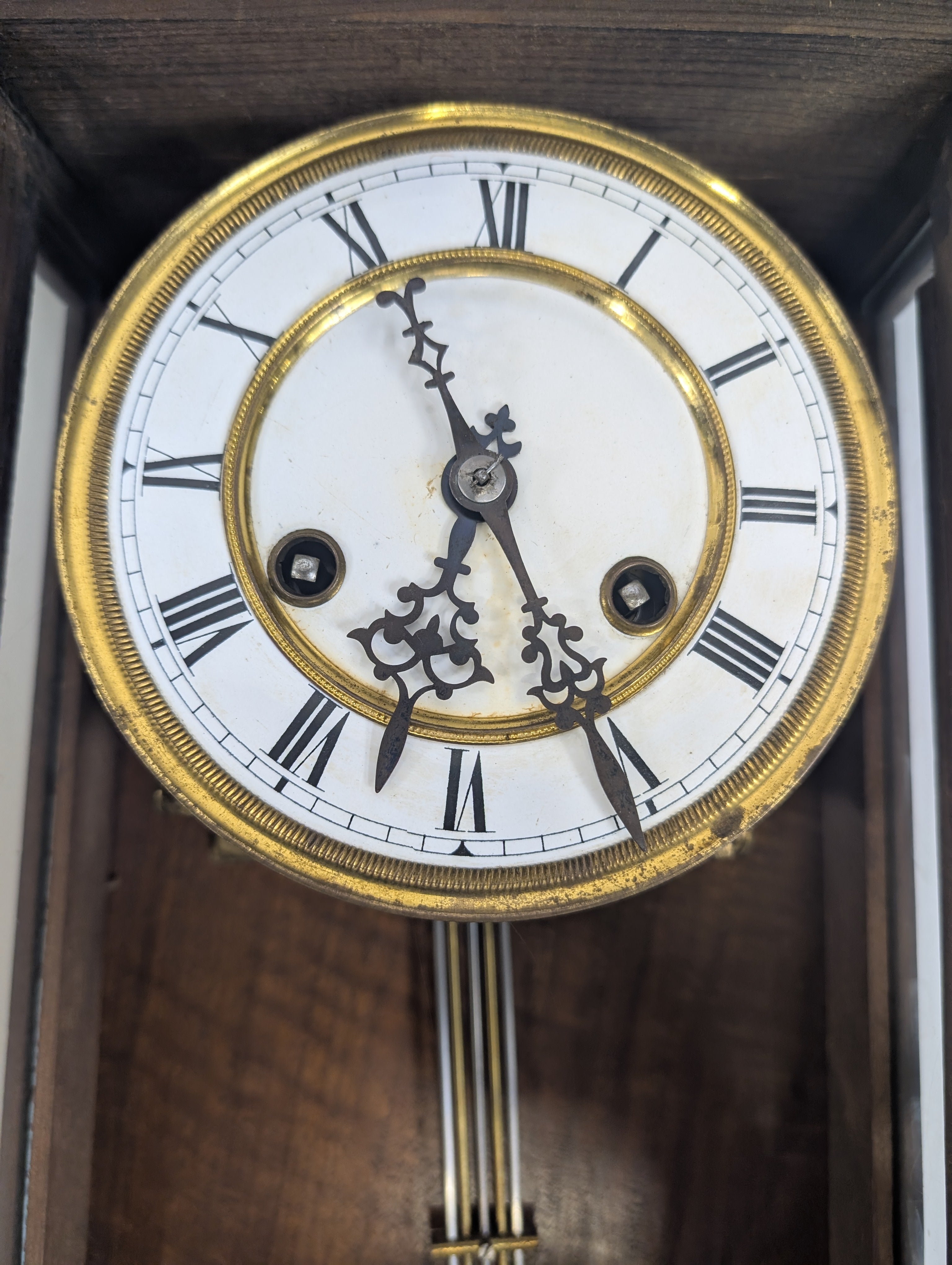 Antique Dark Wood Grandfather Clock
