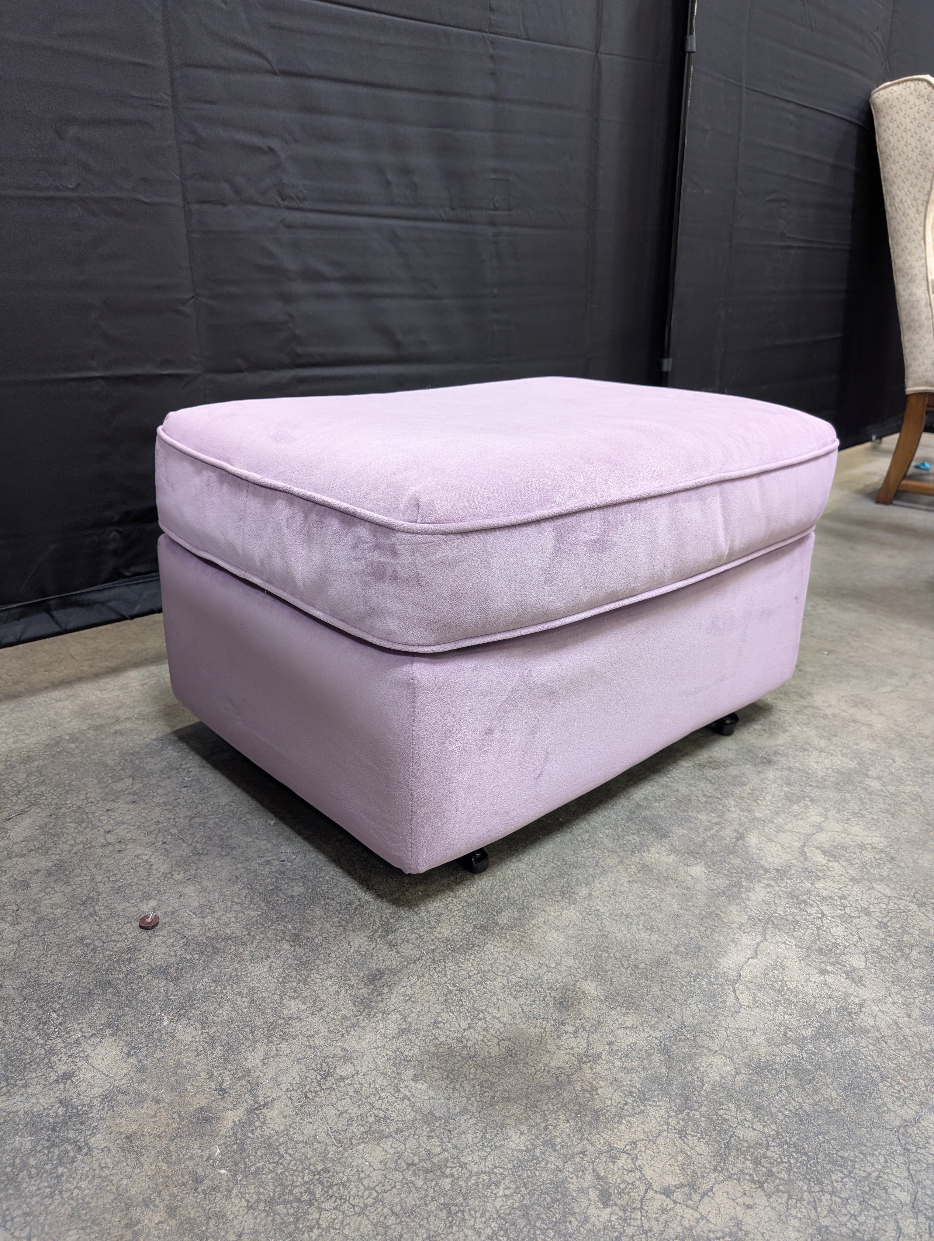 Lavender Microfiber Ottoman