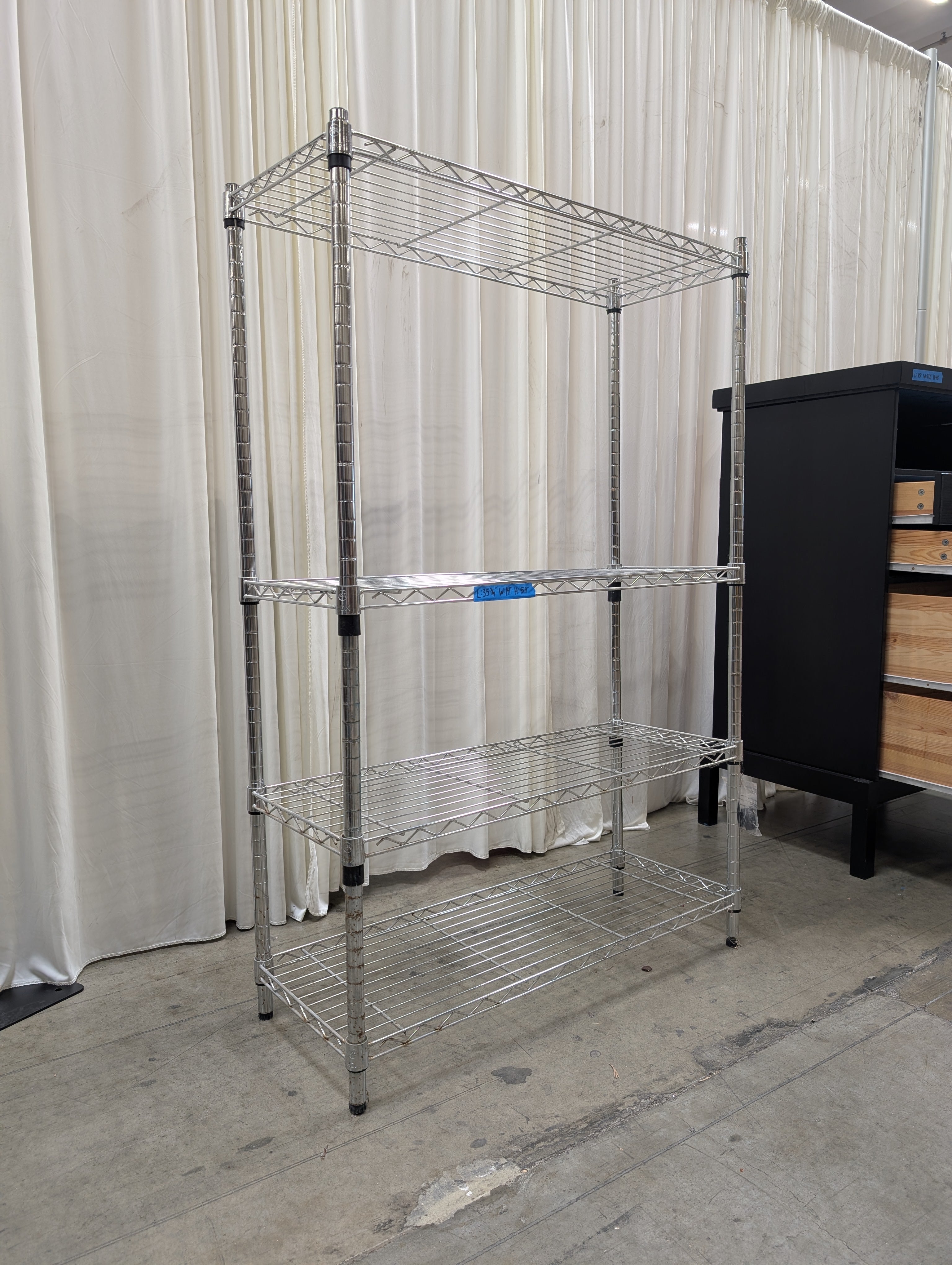 Five-Tier Steel Wire Shelving Unit in Chrome