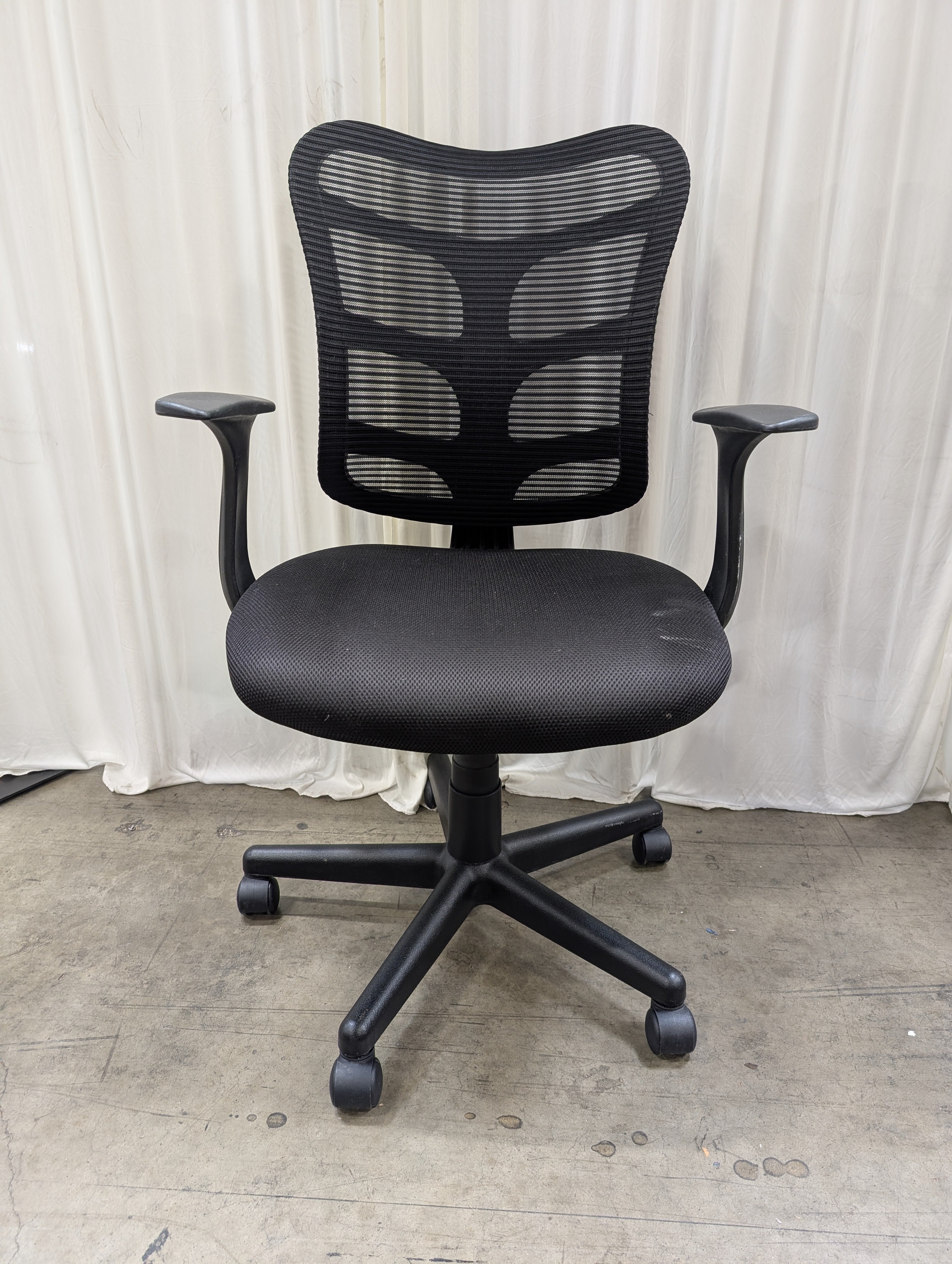 Black Mesh Back Office Chair with Adjustable Arms
