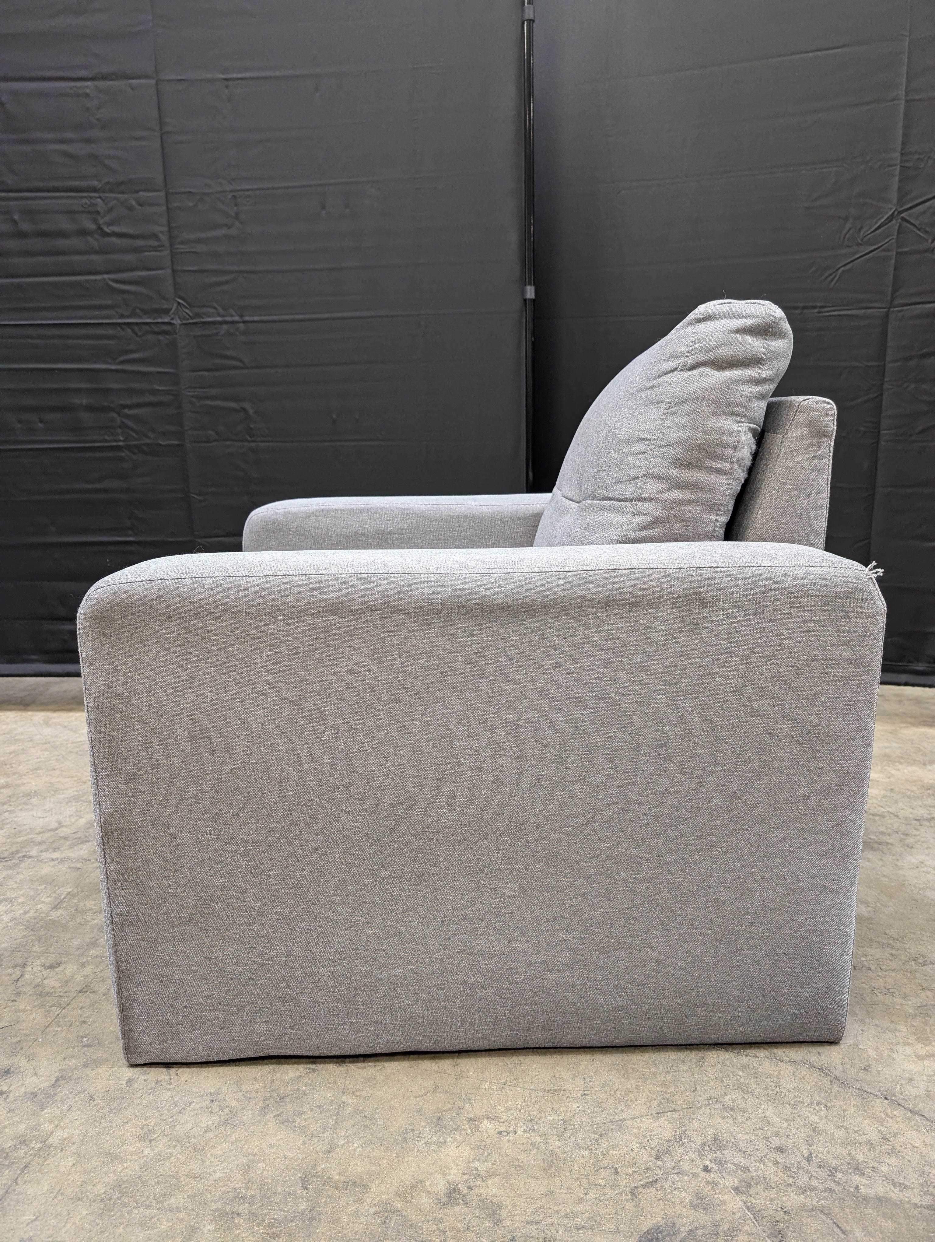 Contemporary Light Grey Fabric Armchair