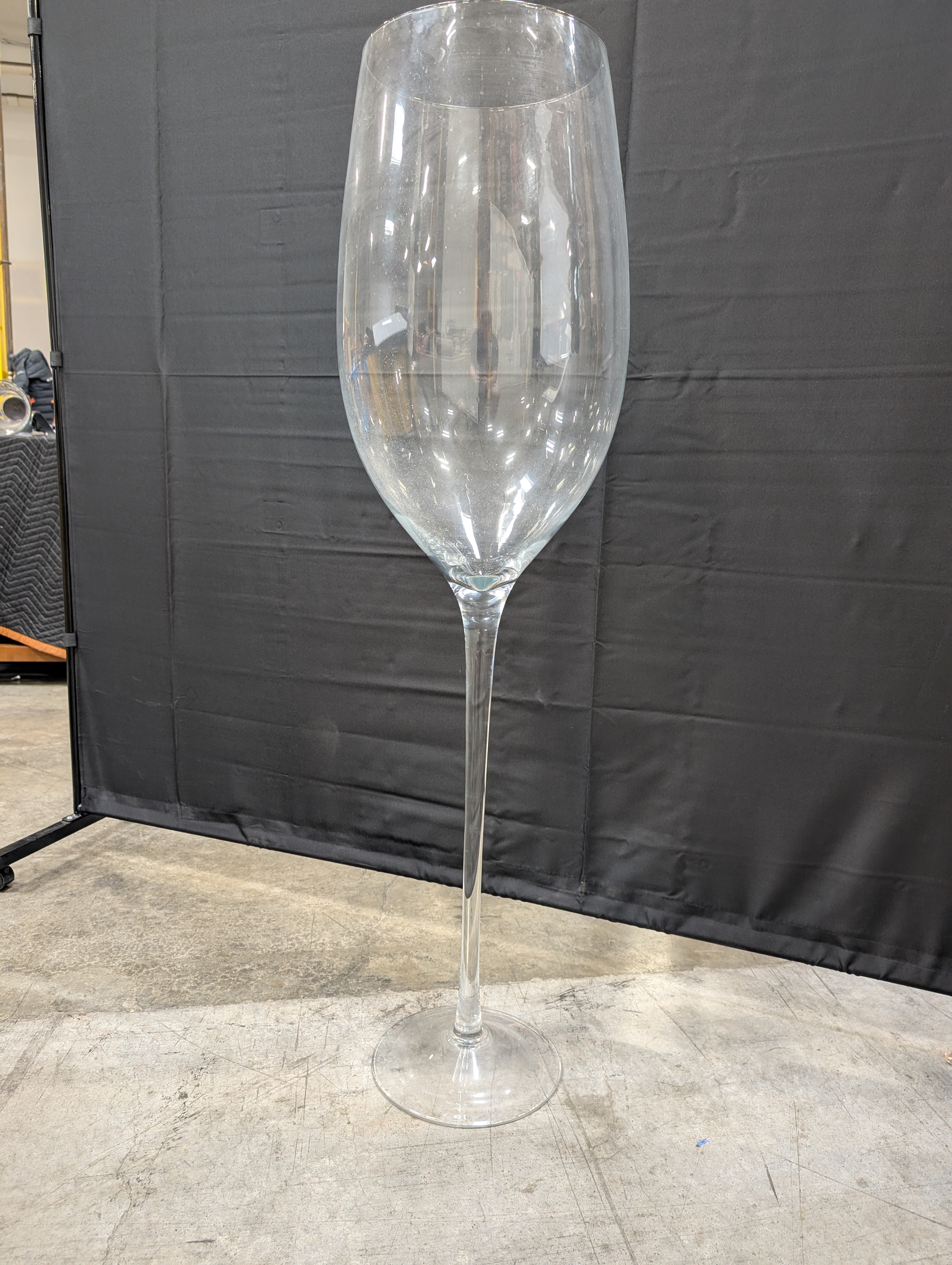 Oversized Clear Glass Wine Goblet Display