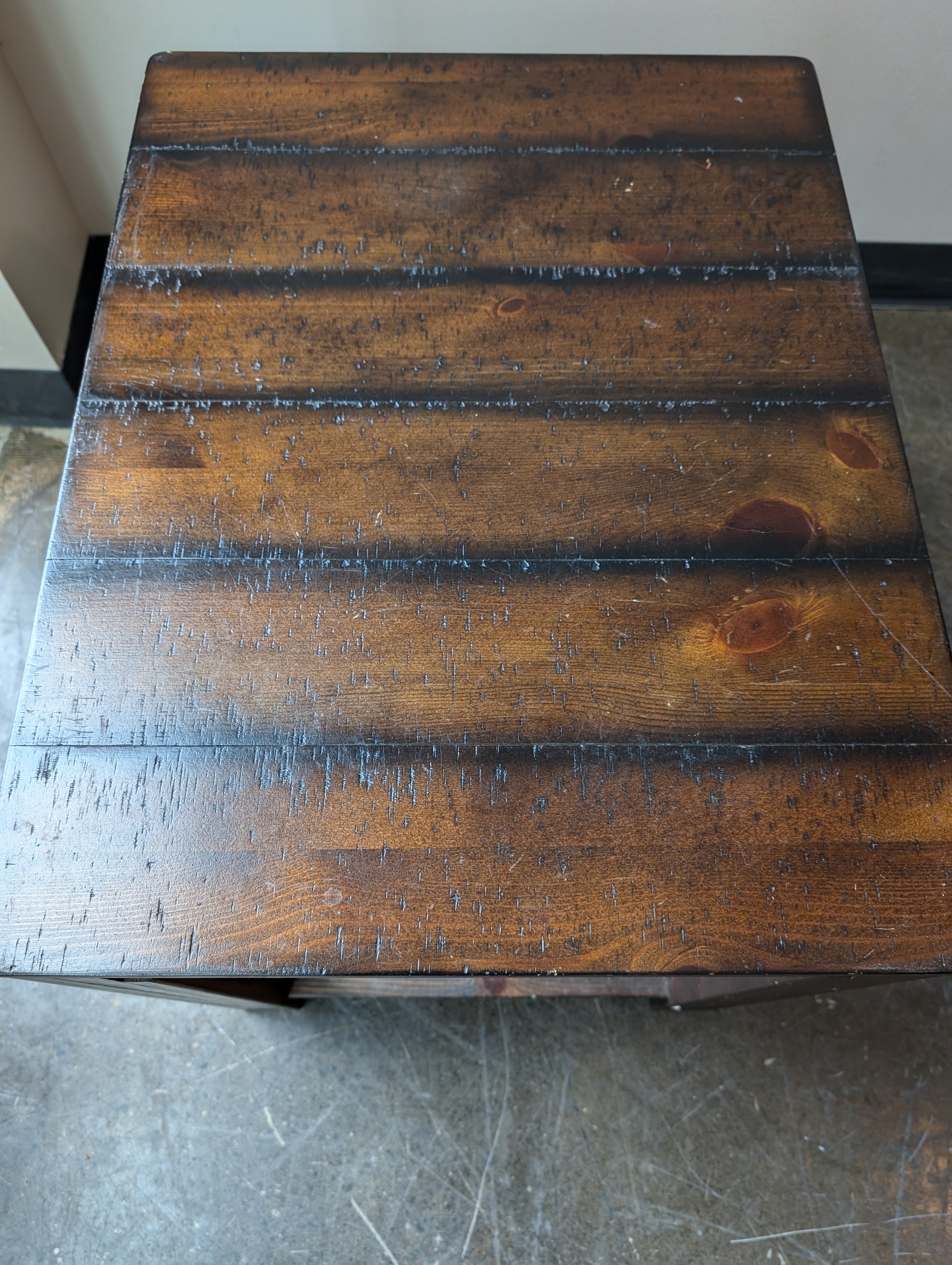 Rustic Brown Wood Side Table with Storage Shelf