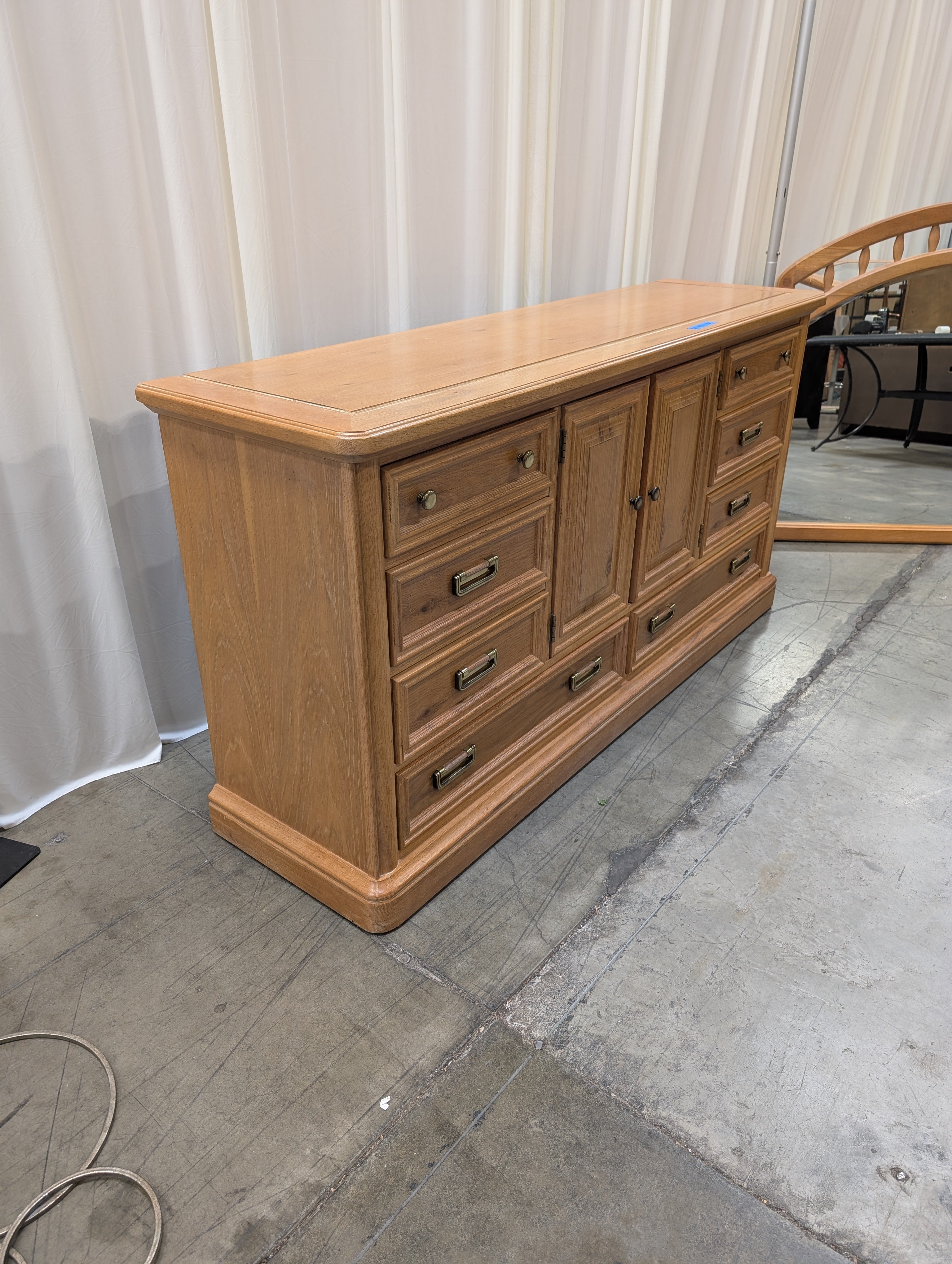 Stanley Furniture Honey Oak Wooden Dresser