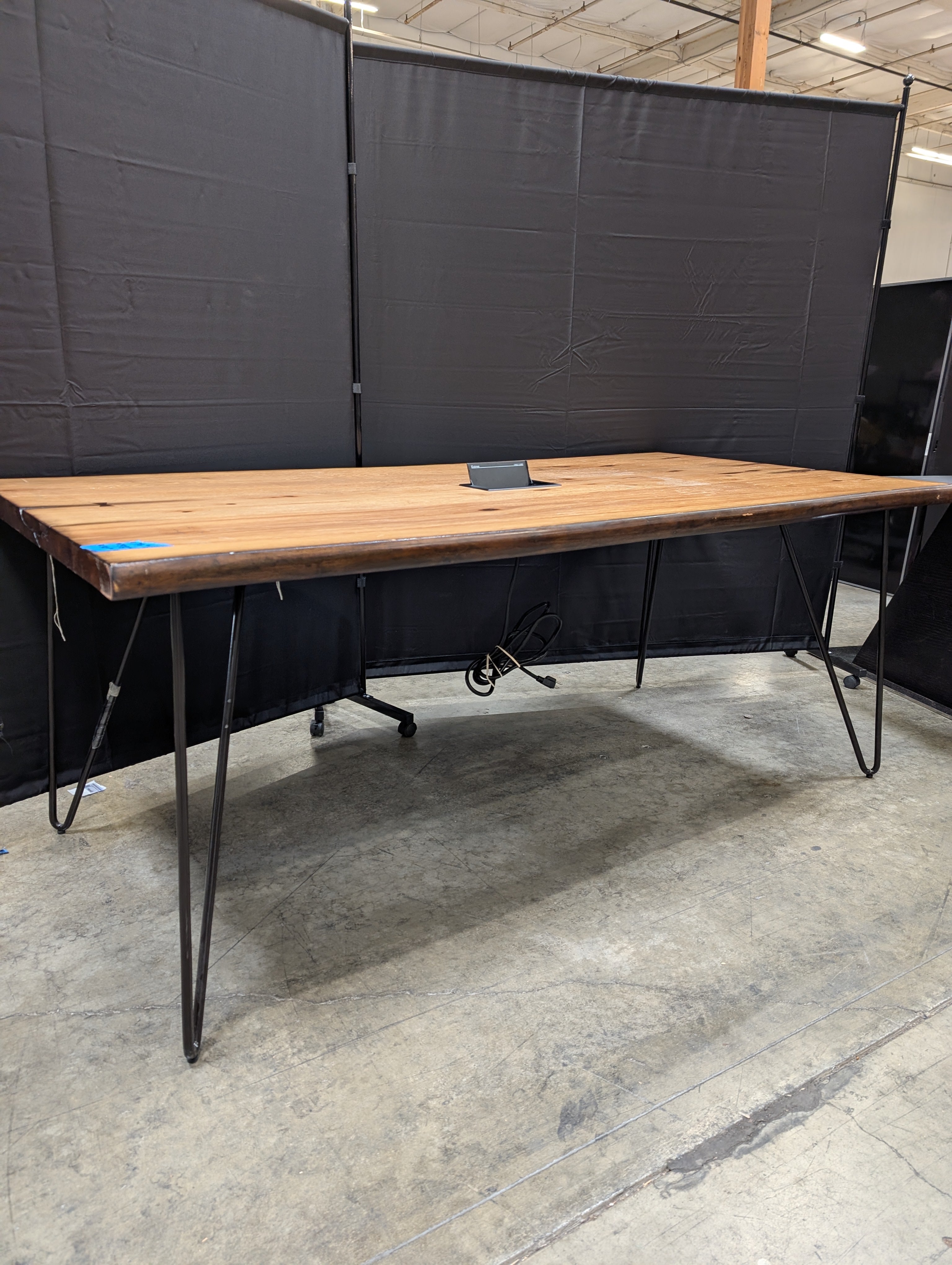 Natural Live Edge Wood Slab Desk with Hairpin Legs