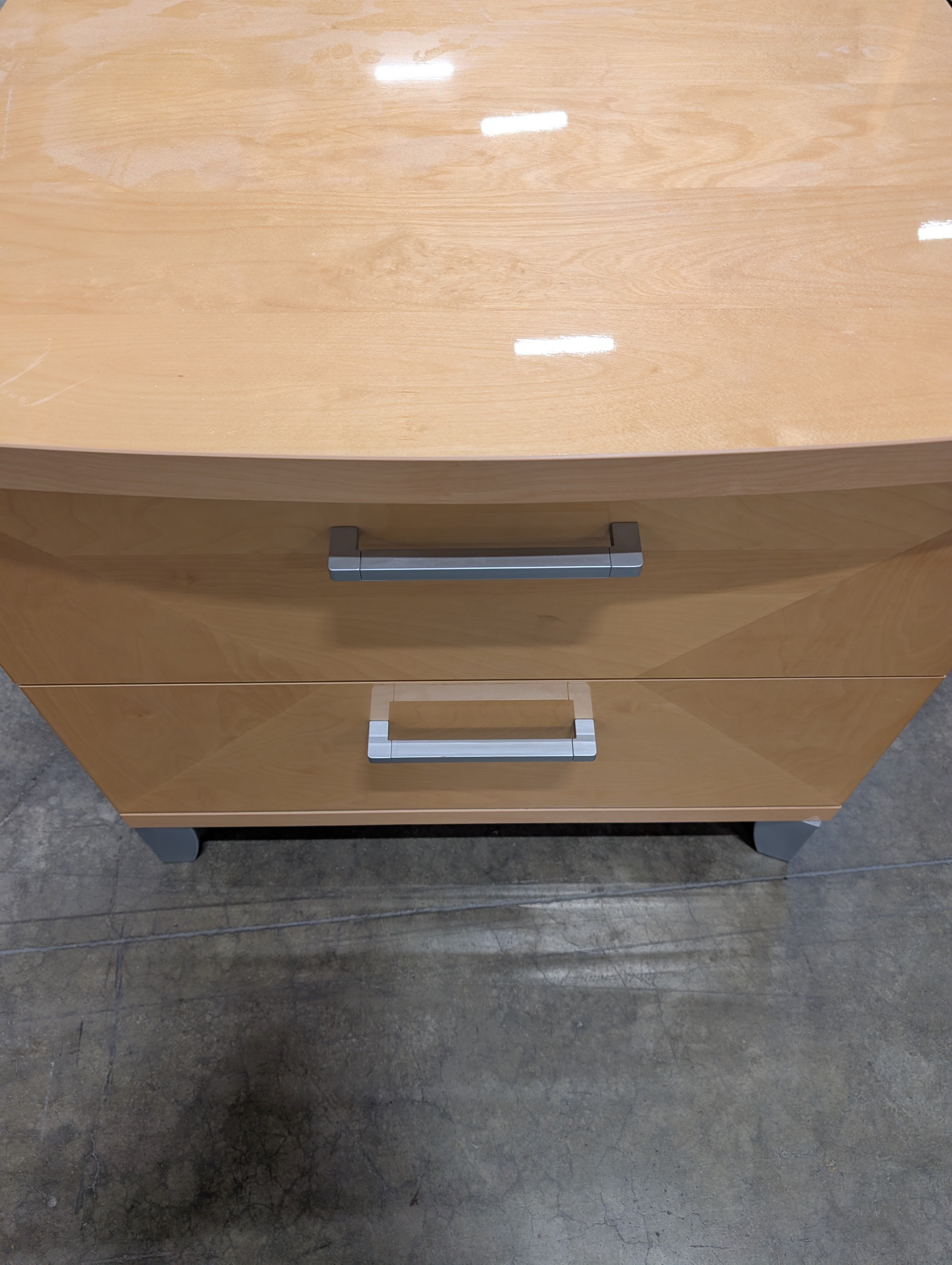 Modern Light Wood Two-Drawer Nightstand