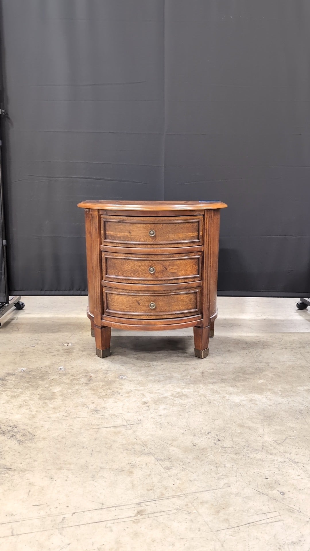 Demi-Lune Wood Accent Chest with Inlay Top
