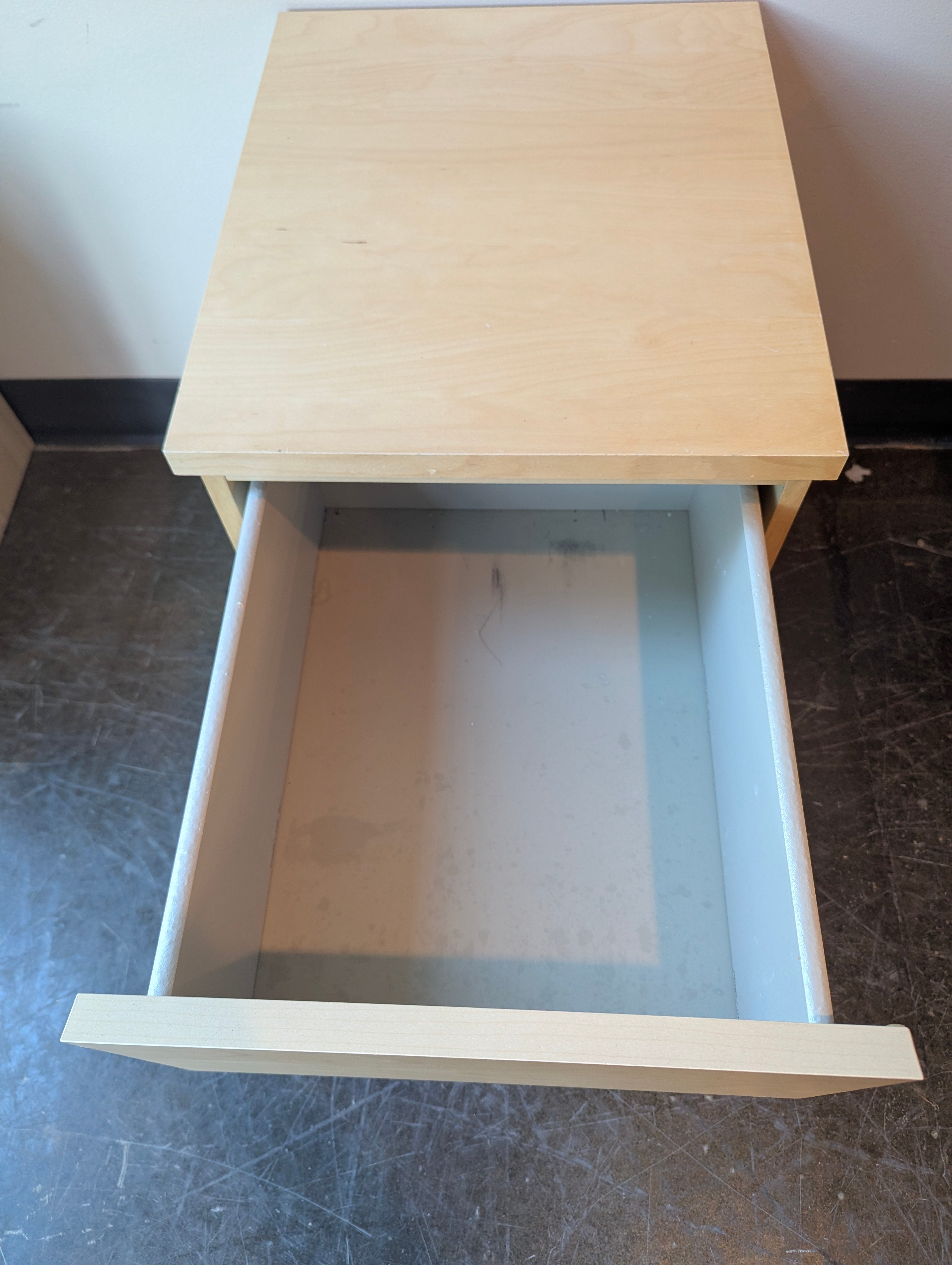 Two-Drawer Light Wood Nightstand