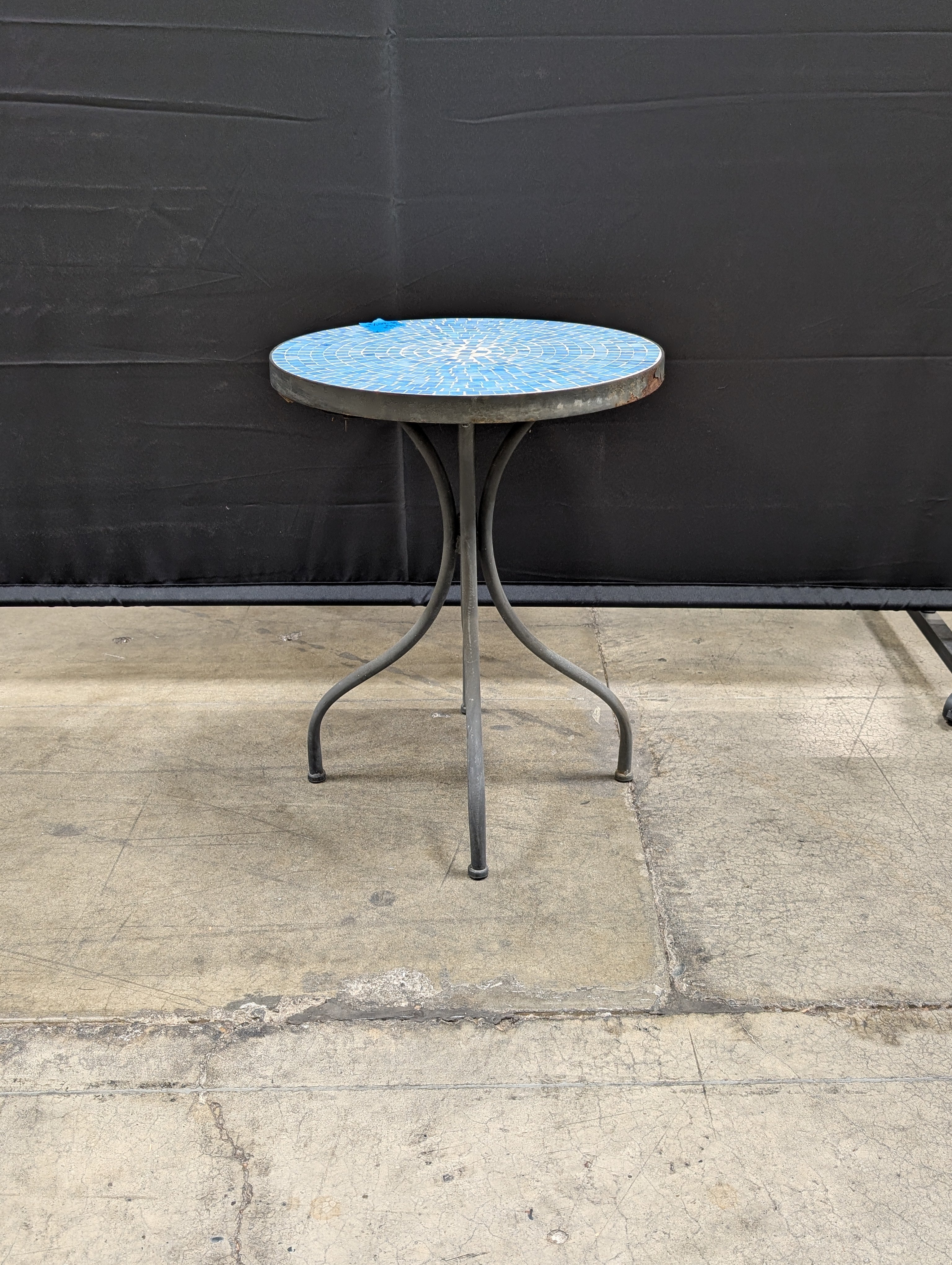 Charming Blue Mosaic Outdoor Side Table