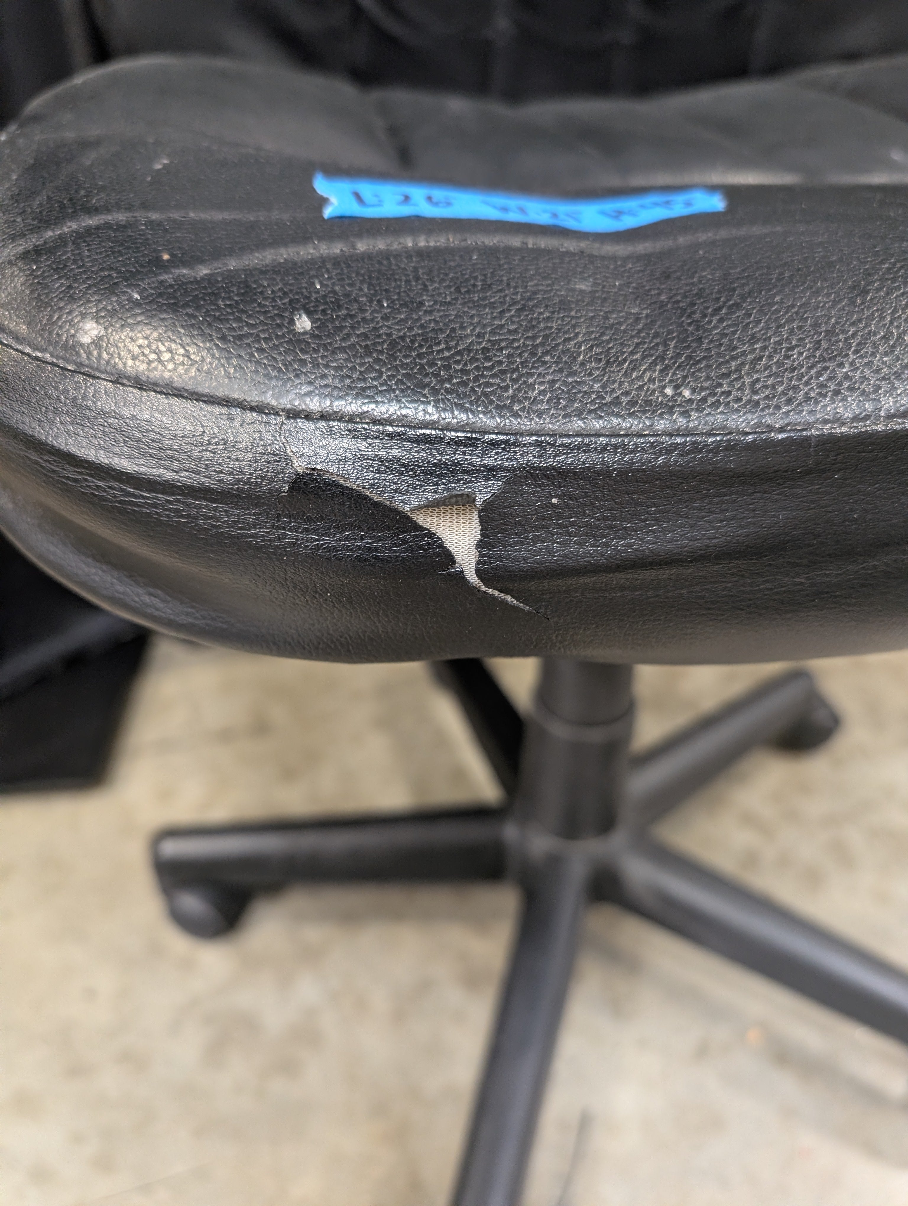 Black Faux Leather Office Chair with Armrests