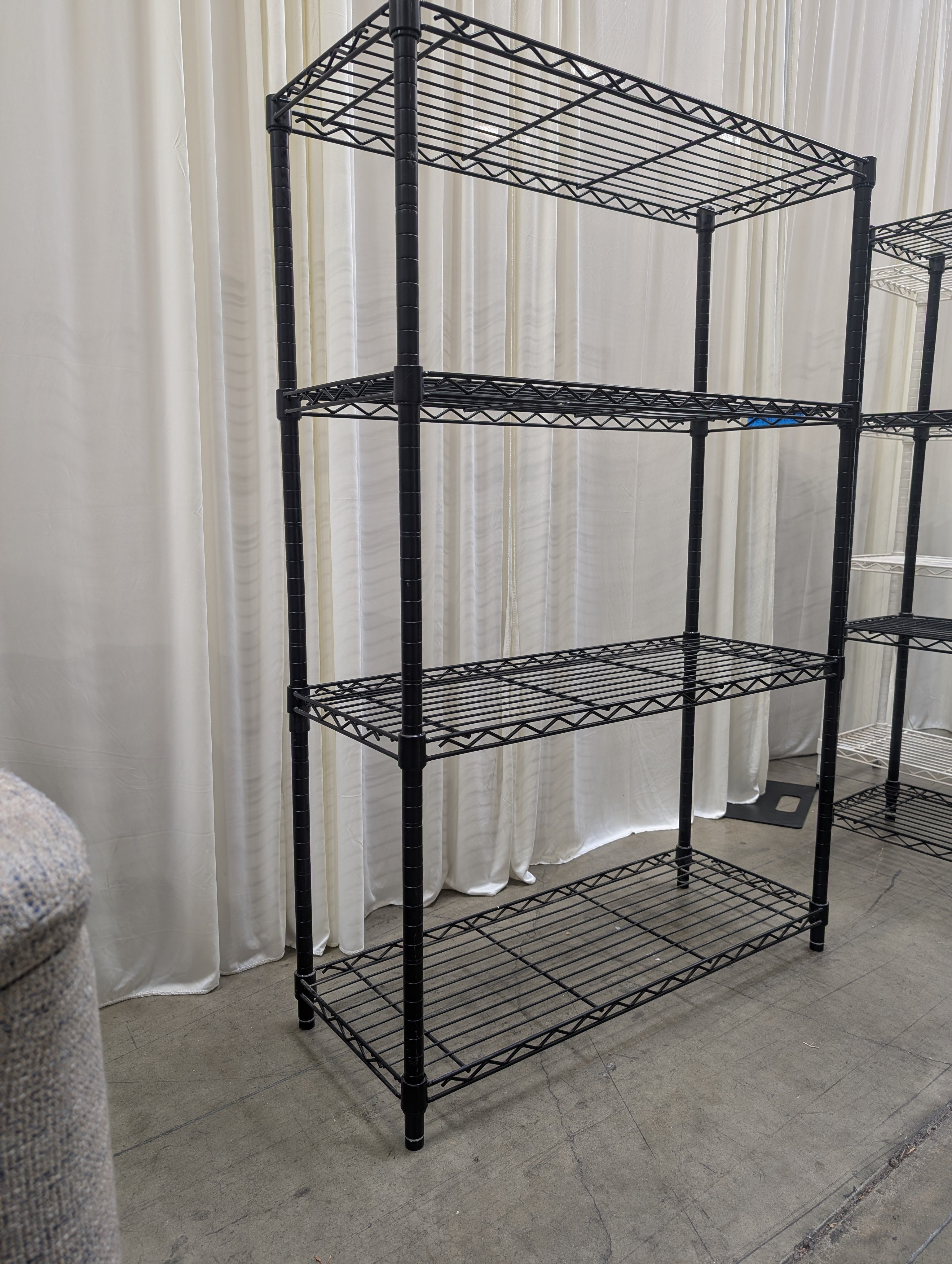 Adjustable Five-Tier Wire Shelving Unit in Metal