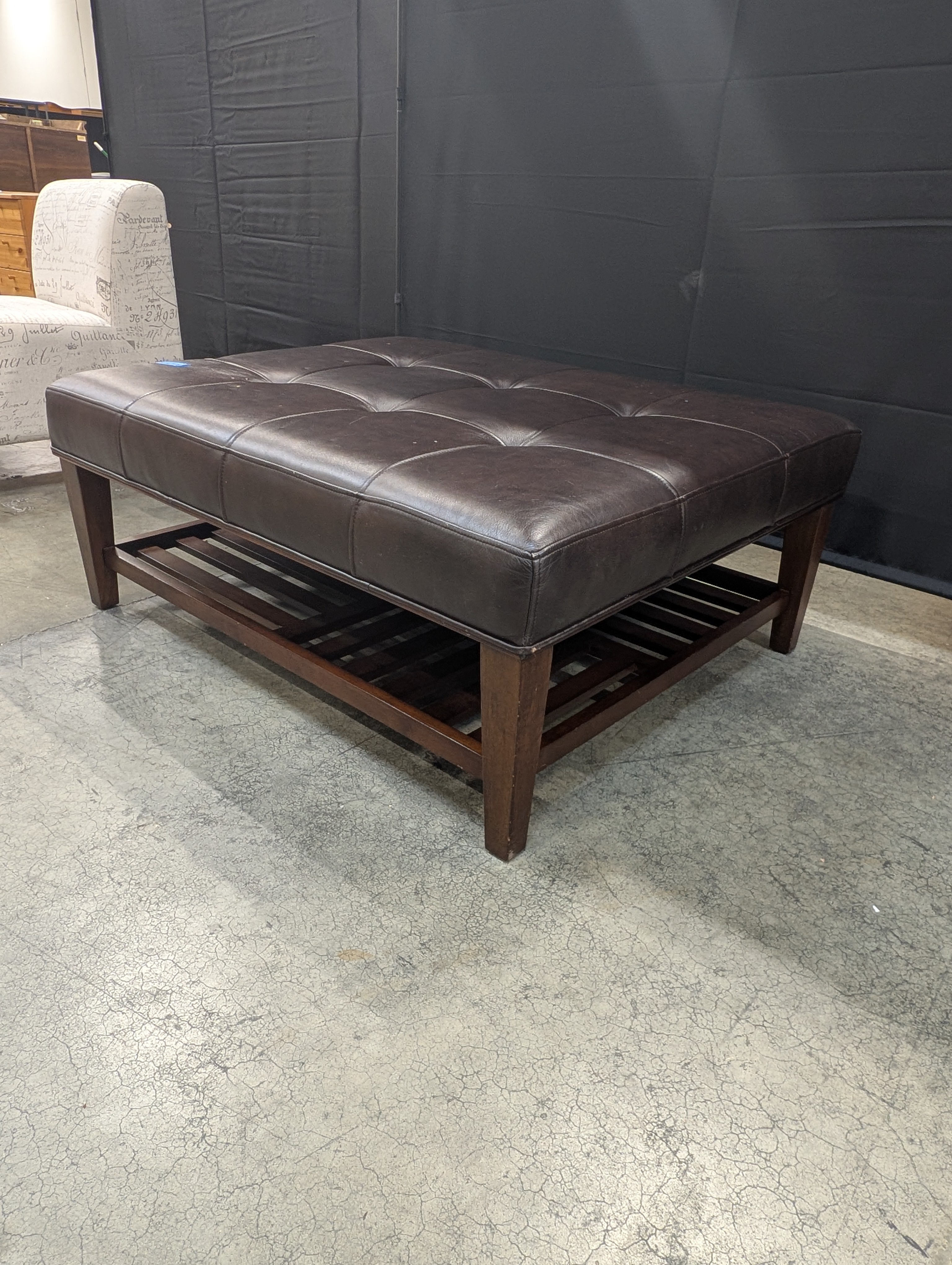Dark Brown Tufted LaZboy Large Ottoman