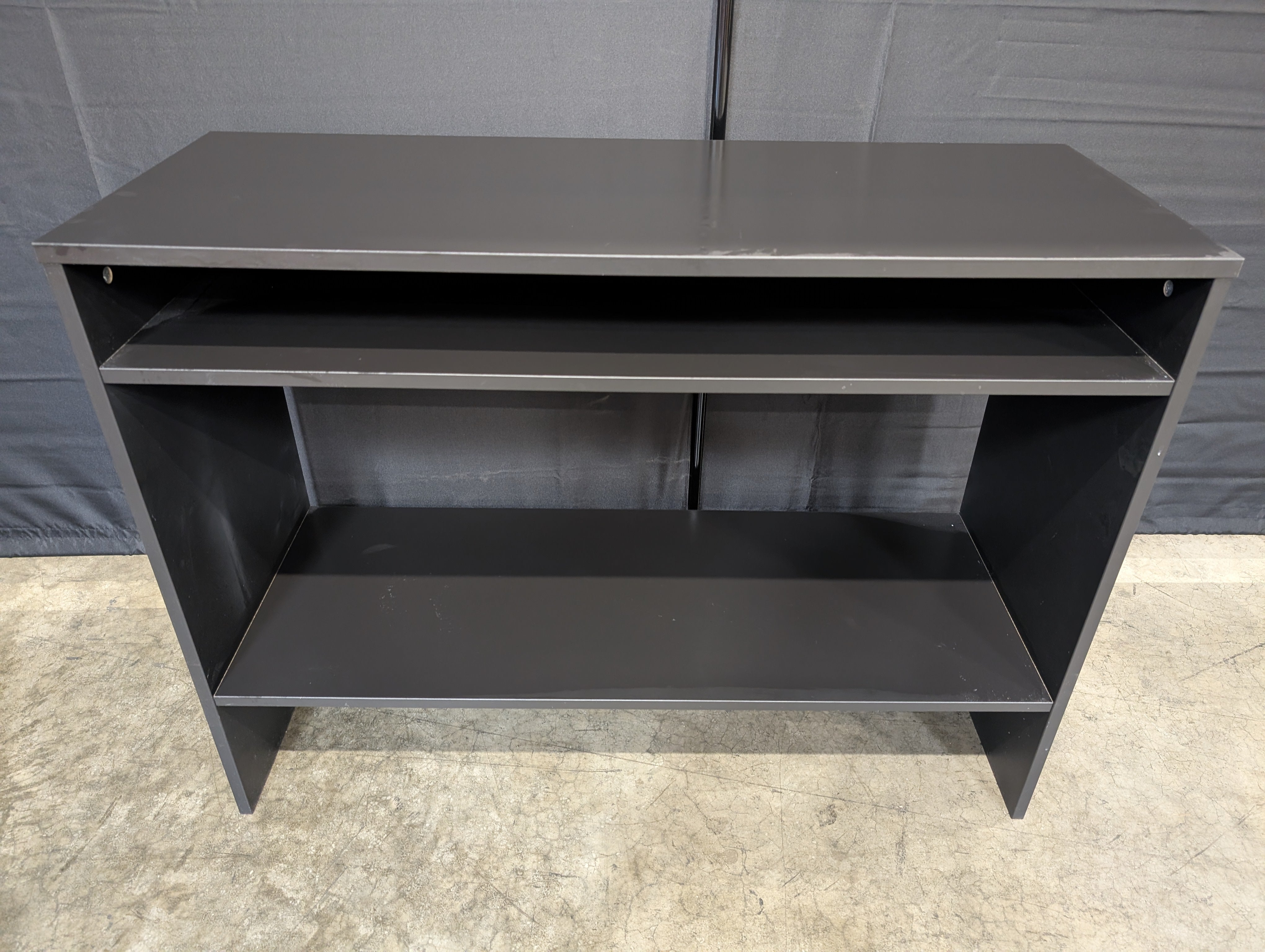 Modern Black Two-Tier Media Console Shelf