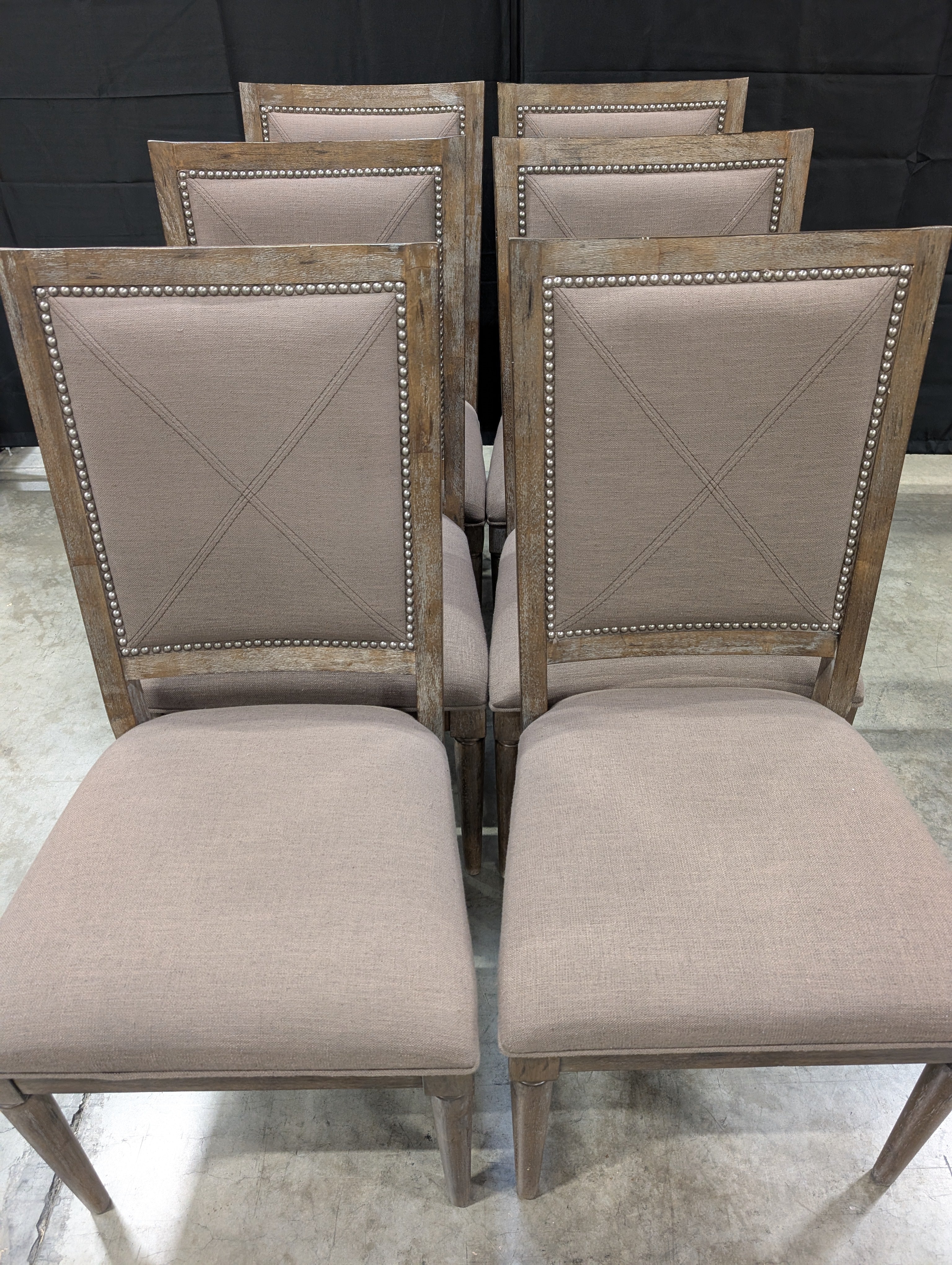 Bassett Upholstered Dining Chairs with Nailhead Trim