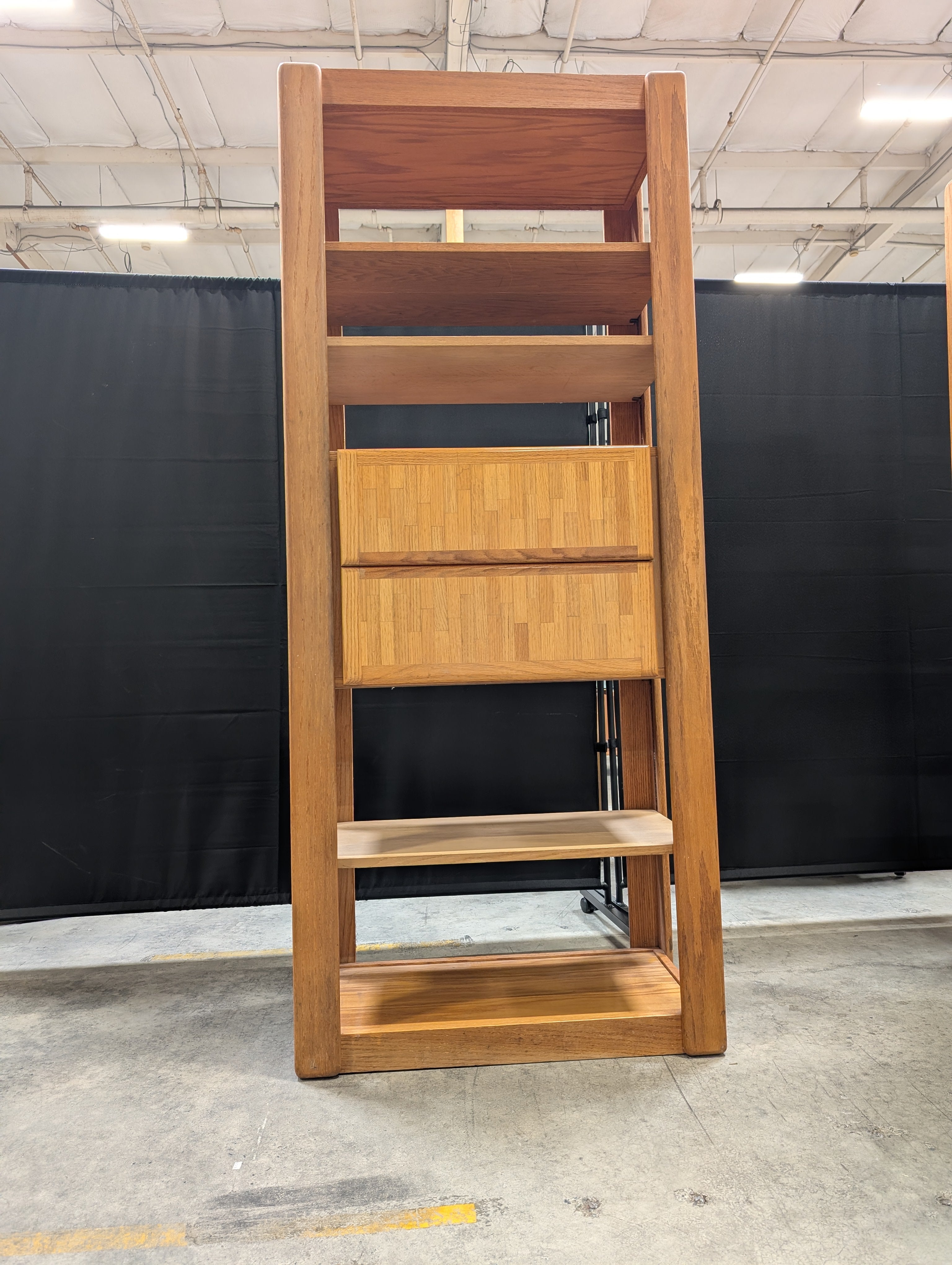 Versatile Timber Bookcase with Integrated Storage Drawers