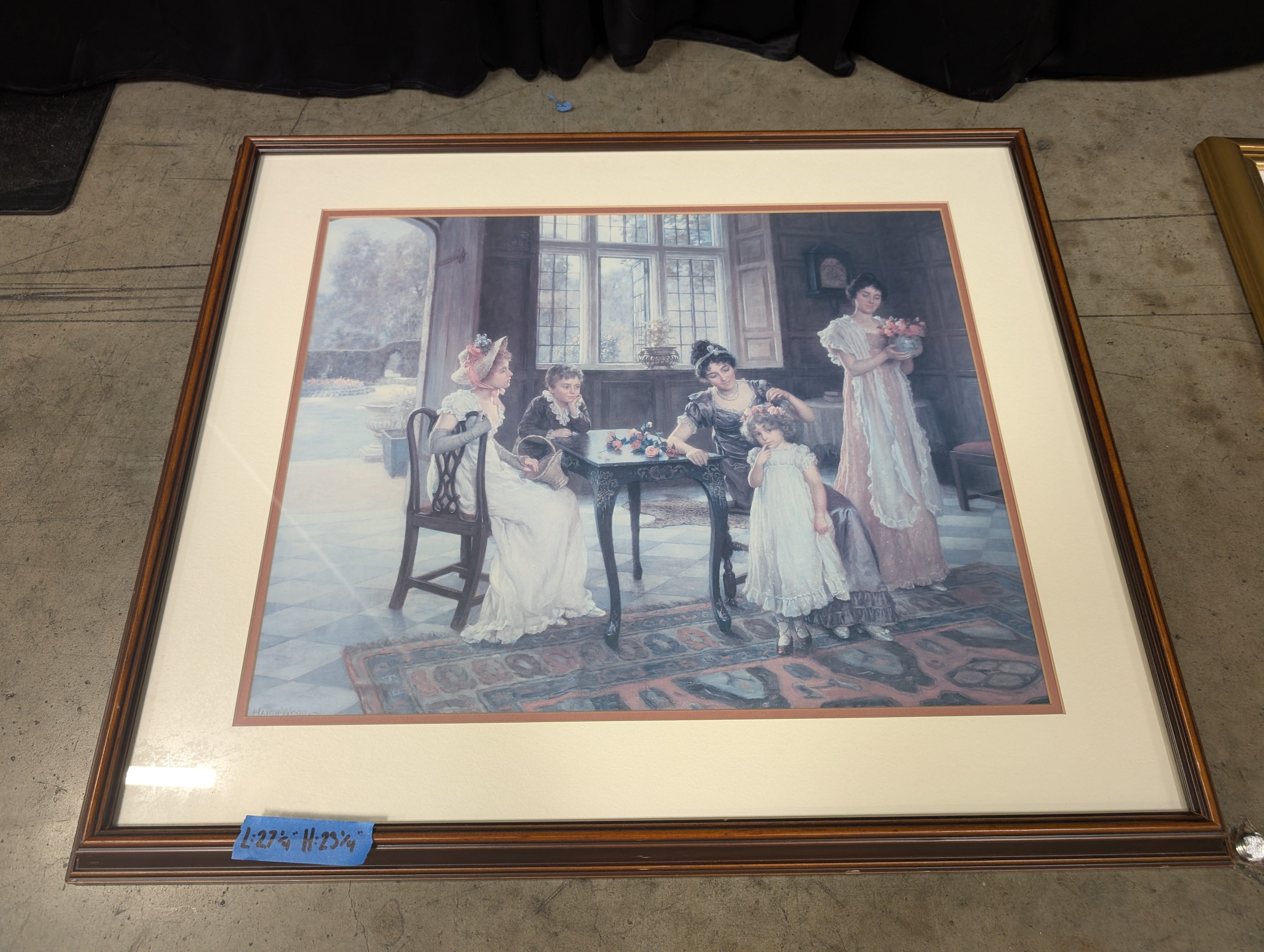 Victorian Scene Framed Art Print in Wood Frame