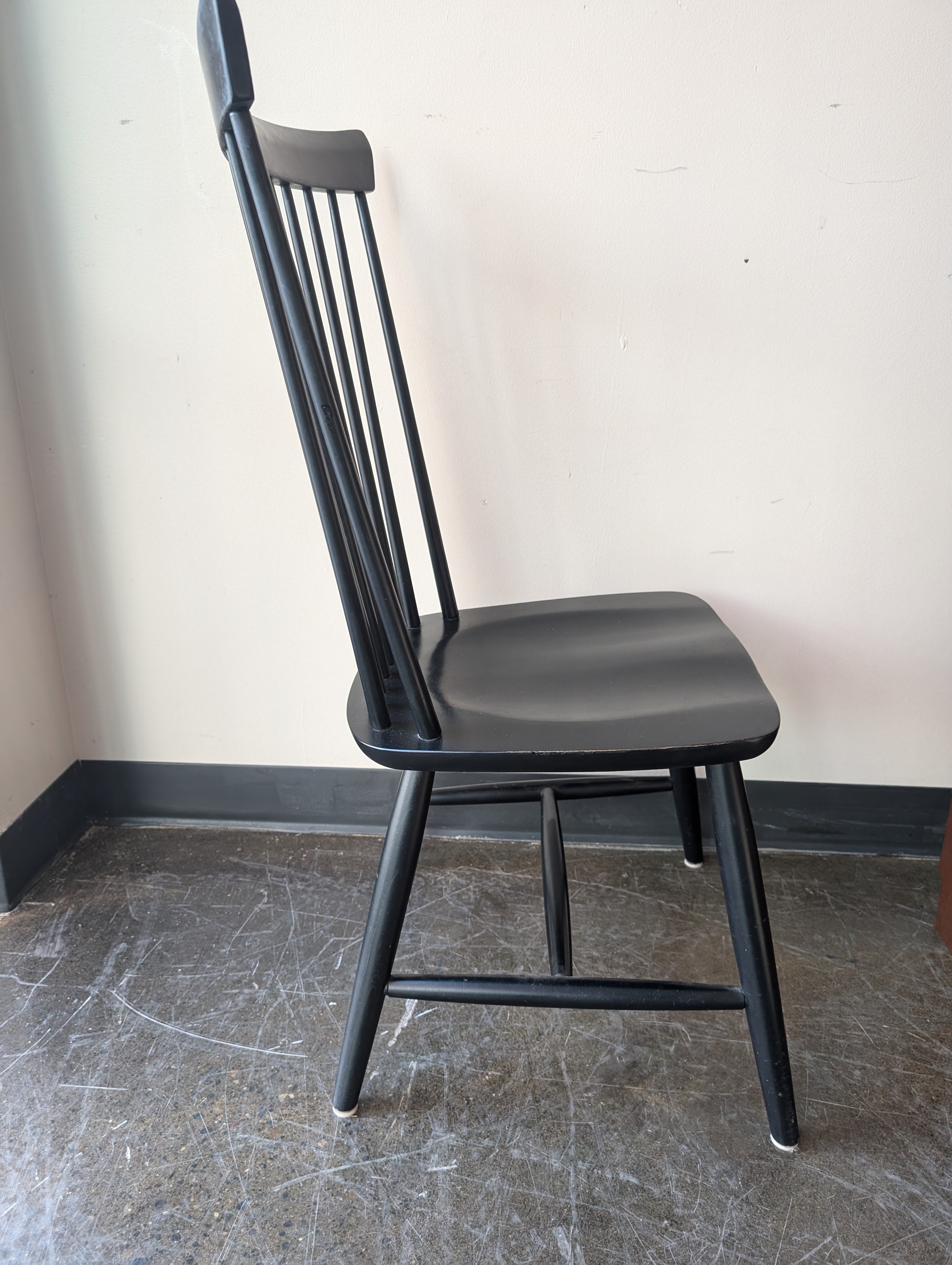 Set of four- Classic Black Spindle Back Windsor Chair