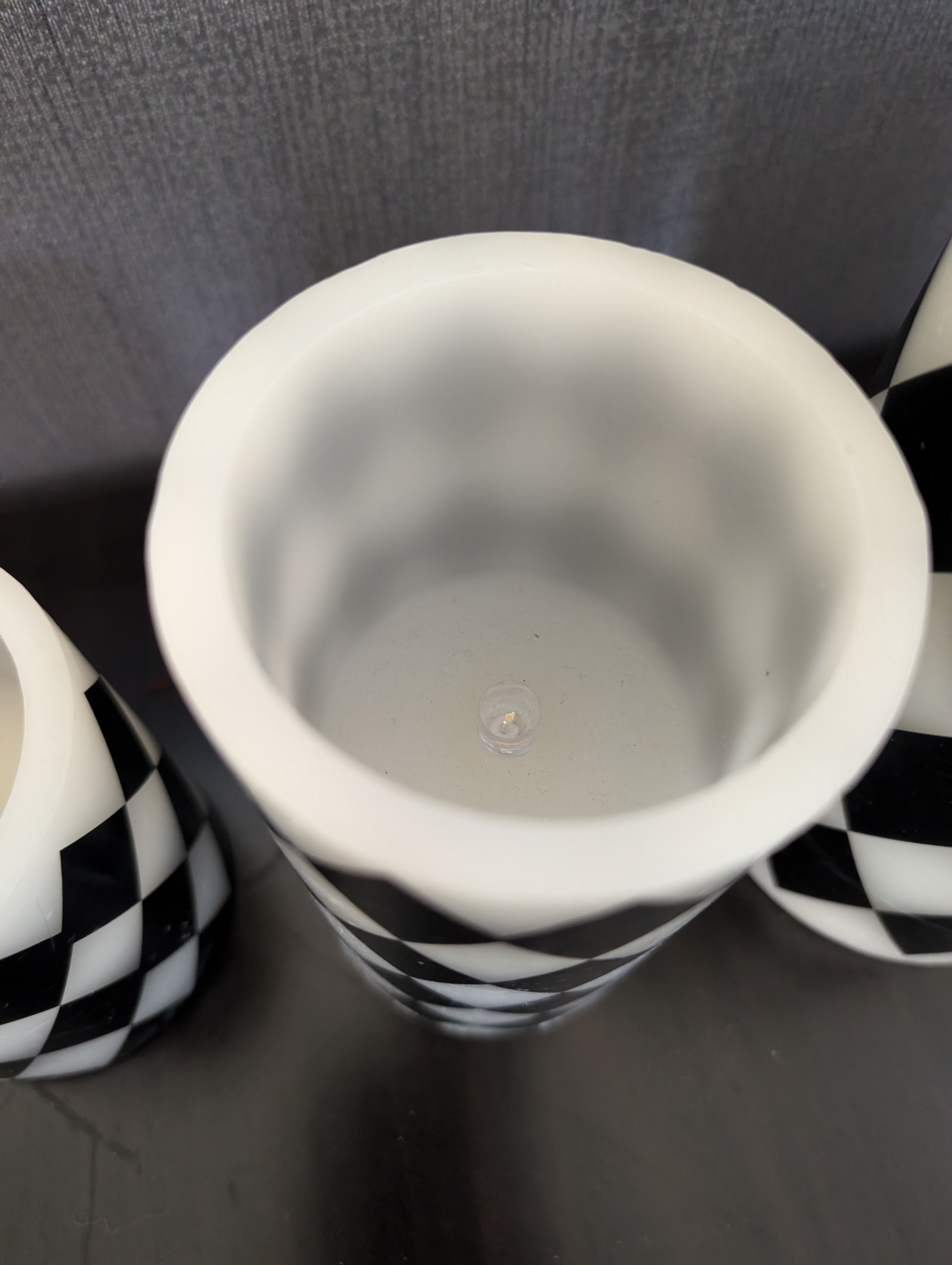 Harlequin Pattern Battery Operated LED Candles - Set of 3