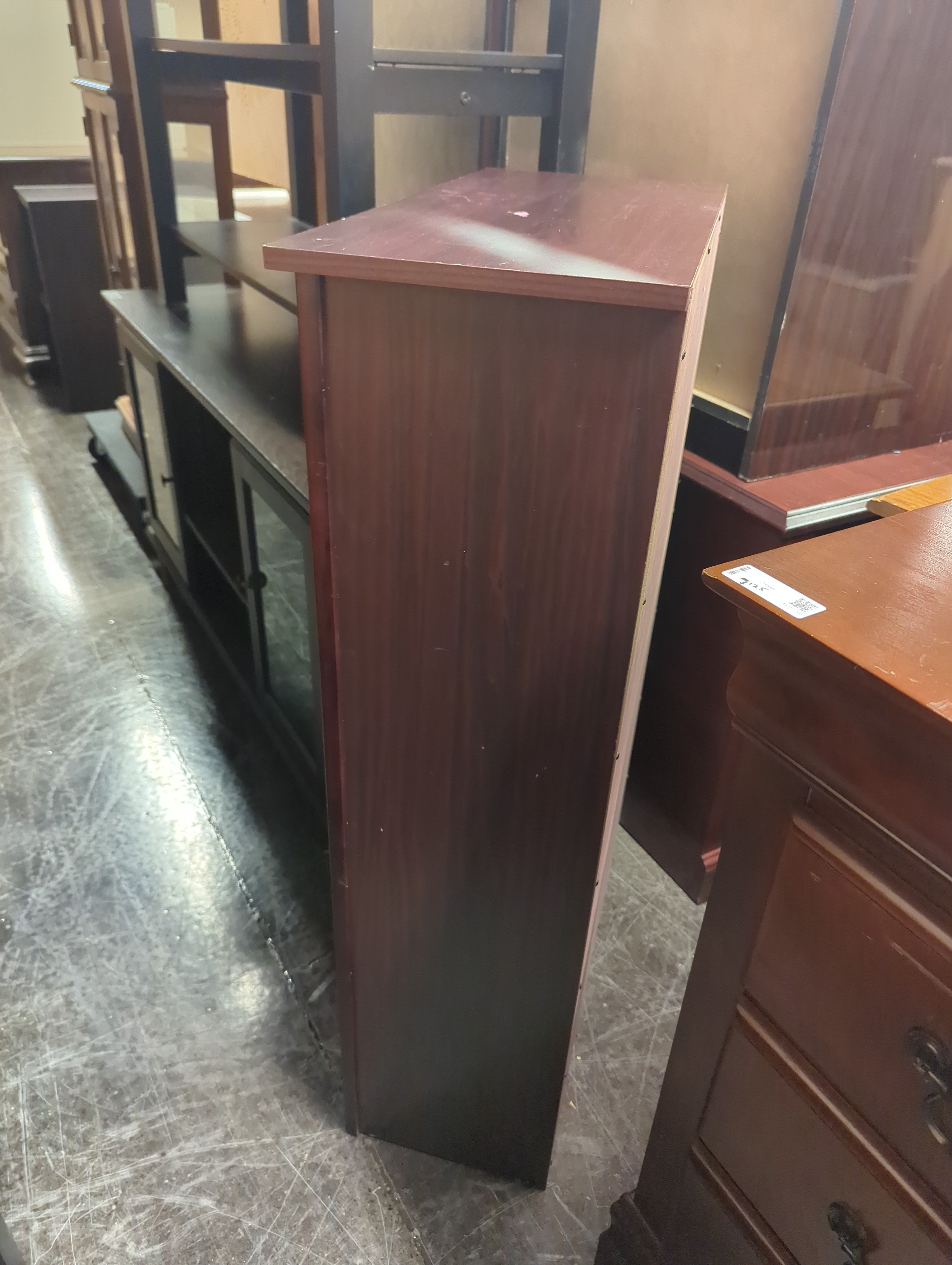 Dark Brown Wooden Bookcase with Three Shelves