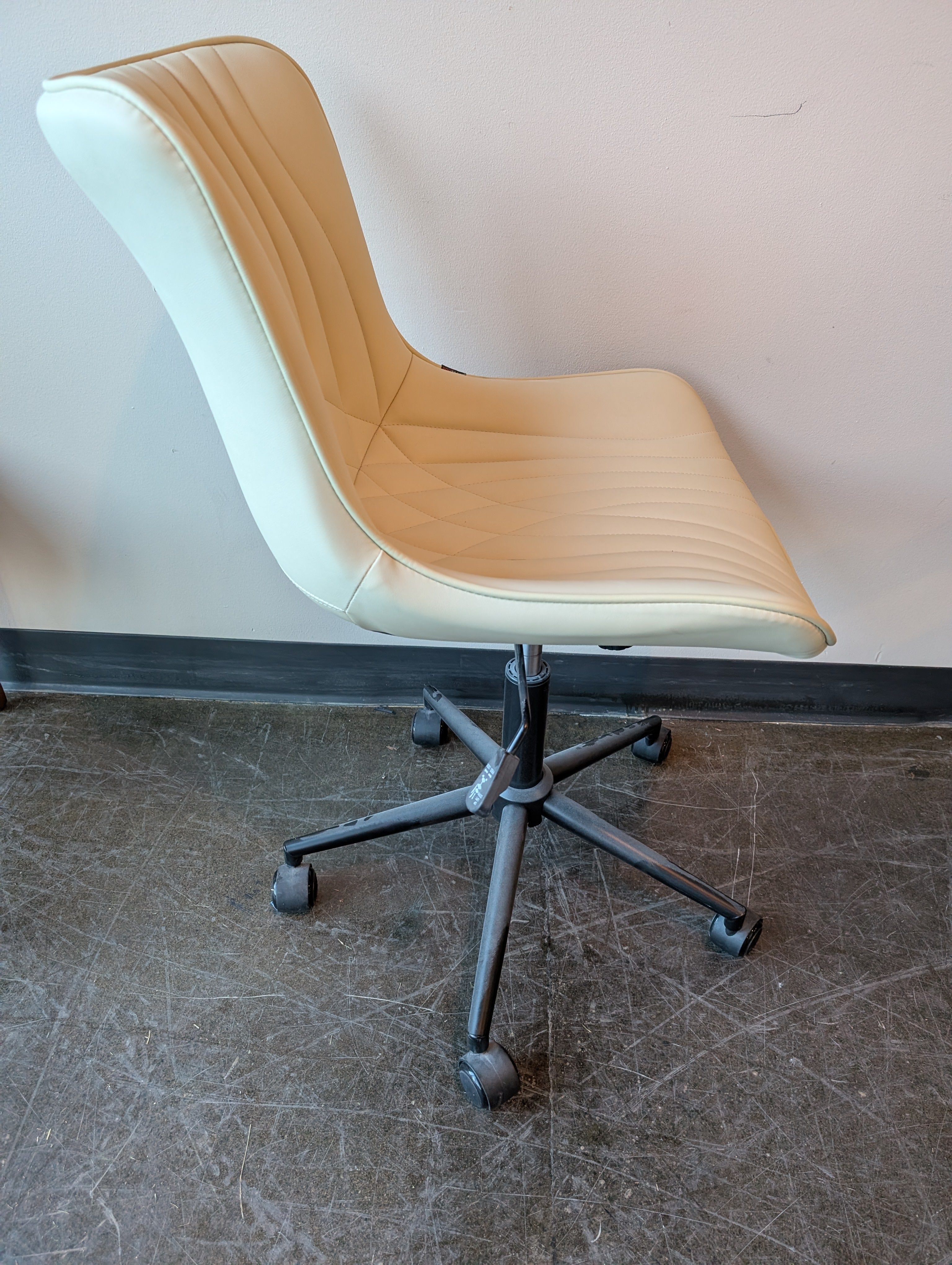 YouTaste Cream Faux Leather Contoured Office Chair Seat