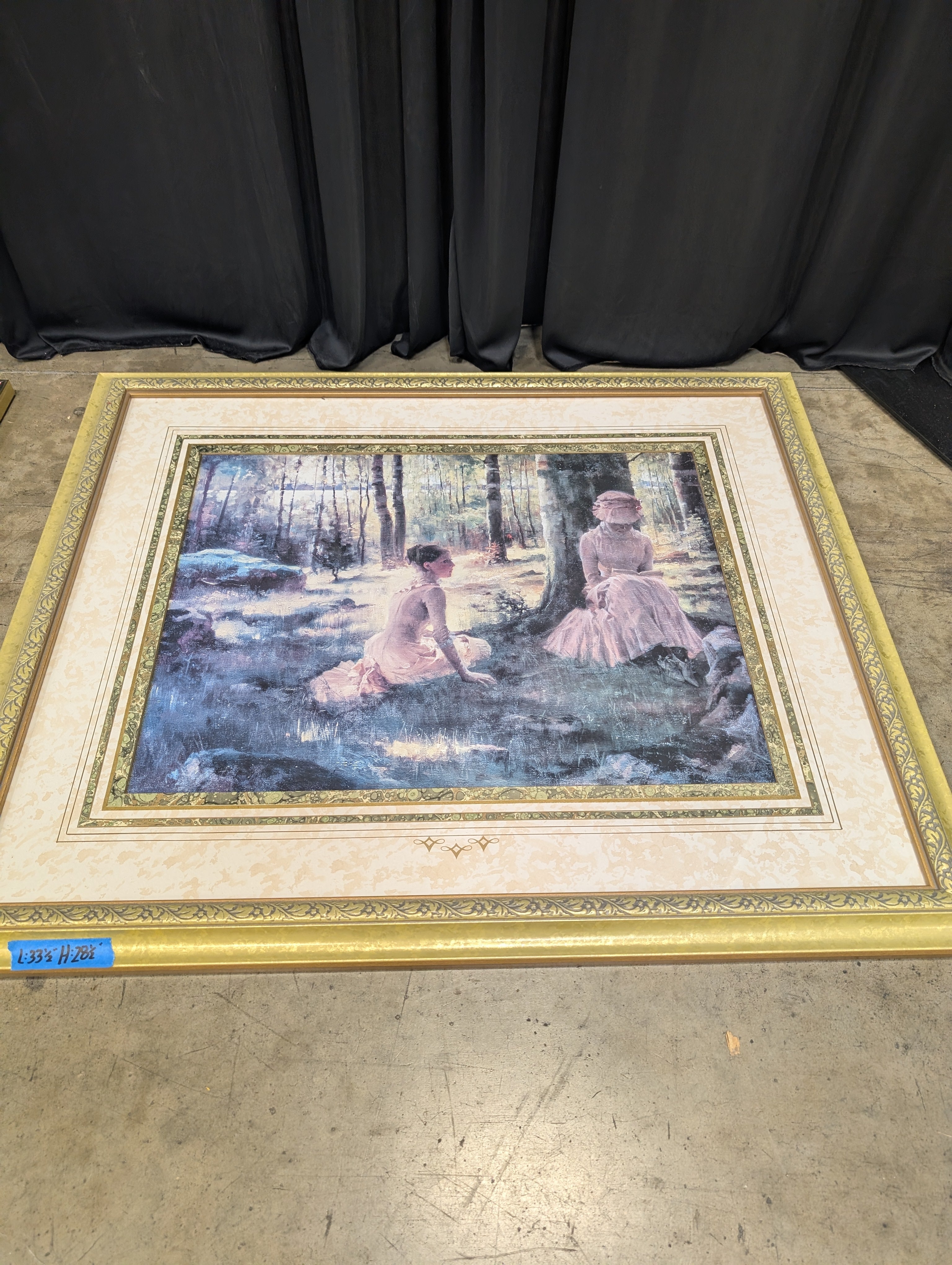 Victorian Forest Scene Framed Art in Gold Frame