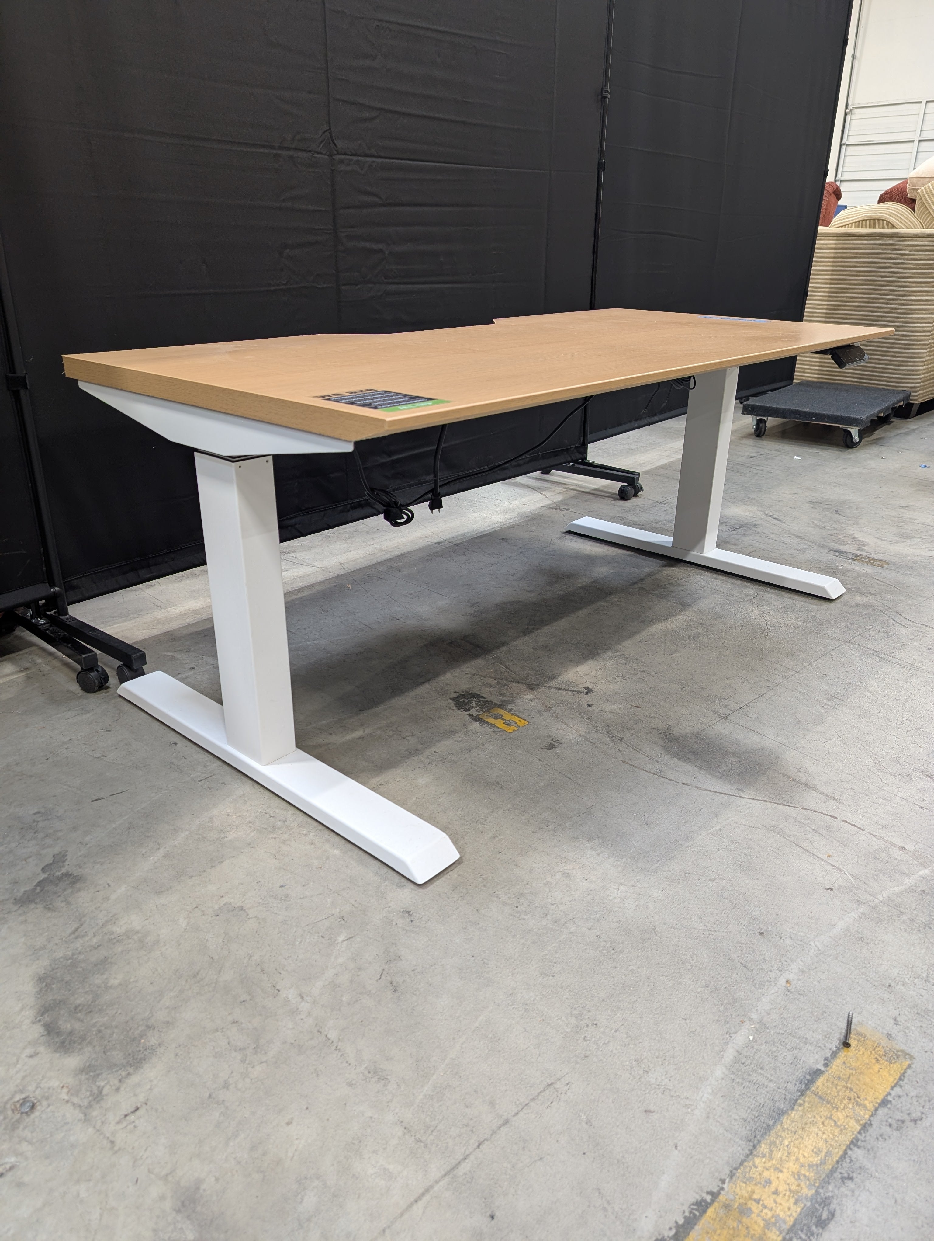 Adjustable Height Standing Desk with Light Wood Top