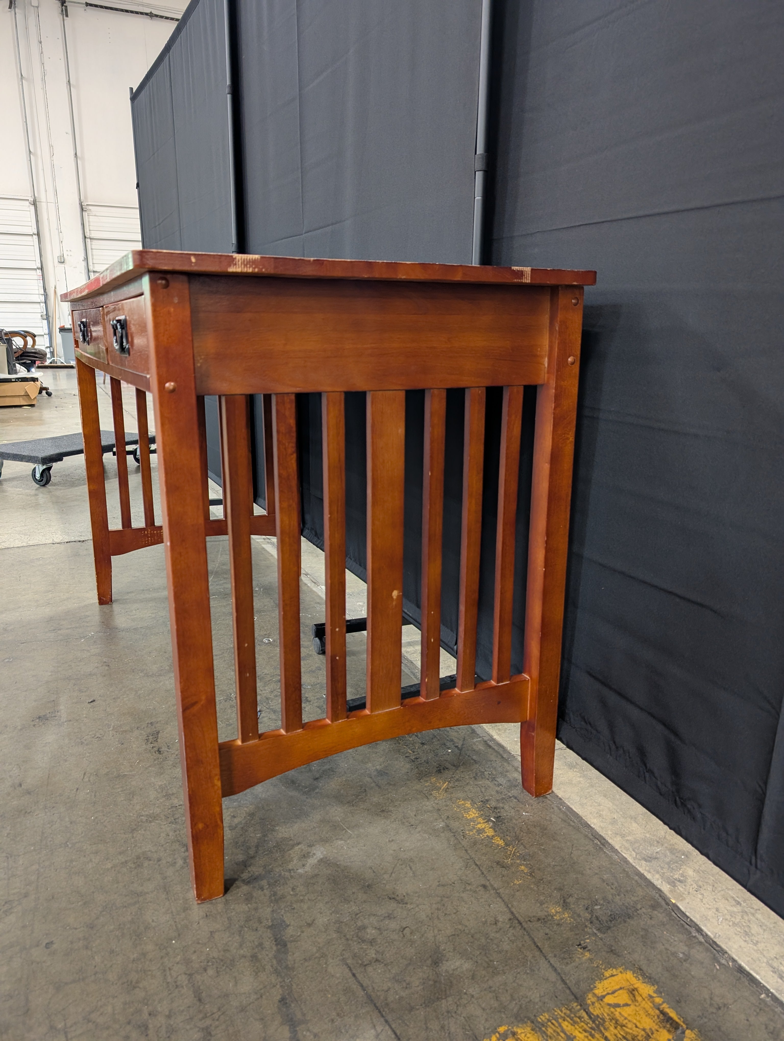 Mission Style Hardwood Writing Desk with Drawers