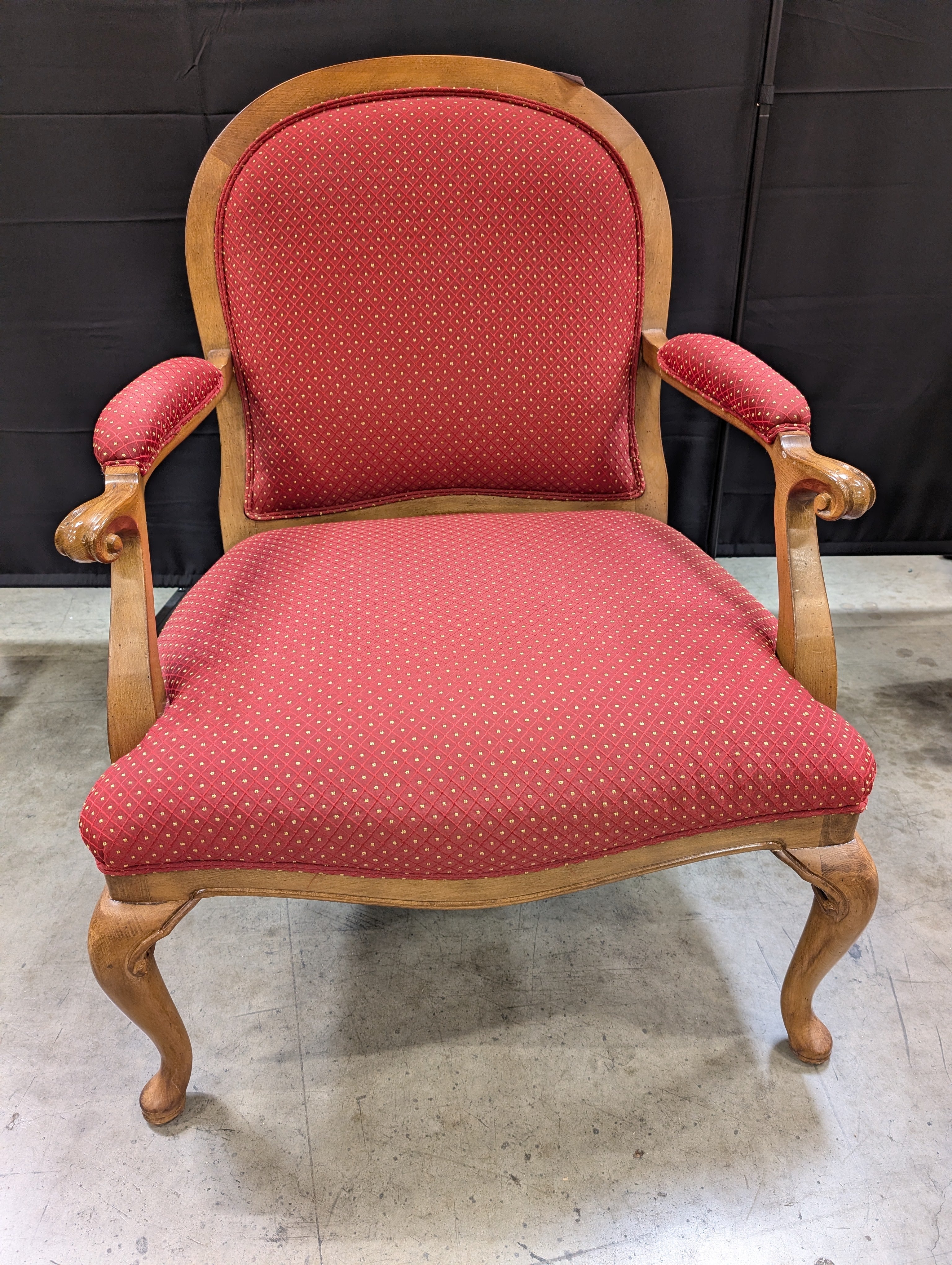 Traditional Red Upholstered SHERRILL Accent Armchair