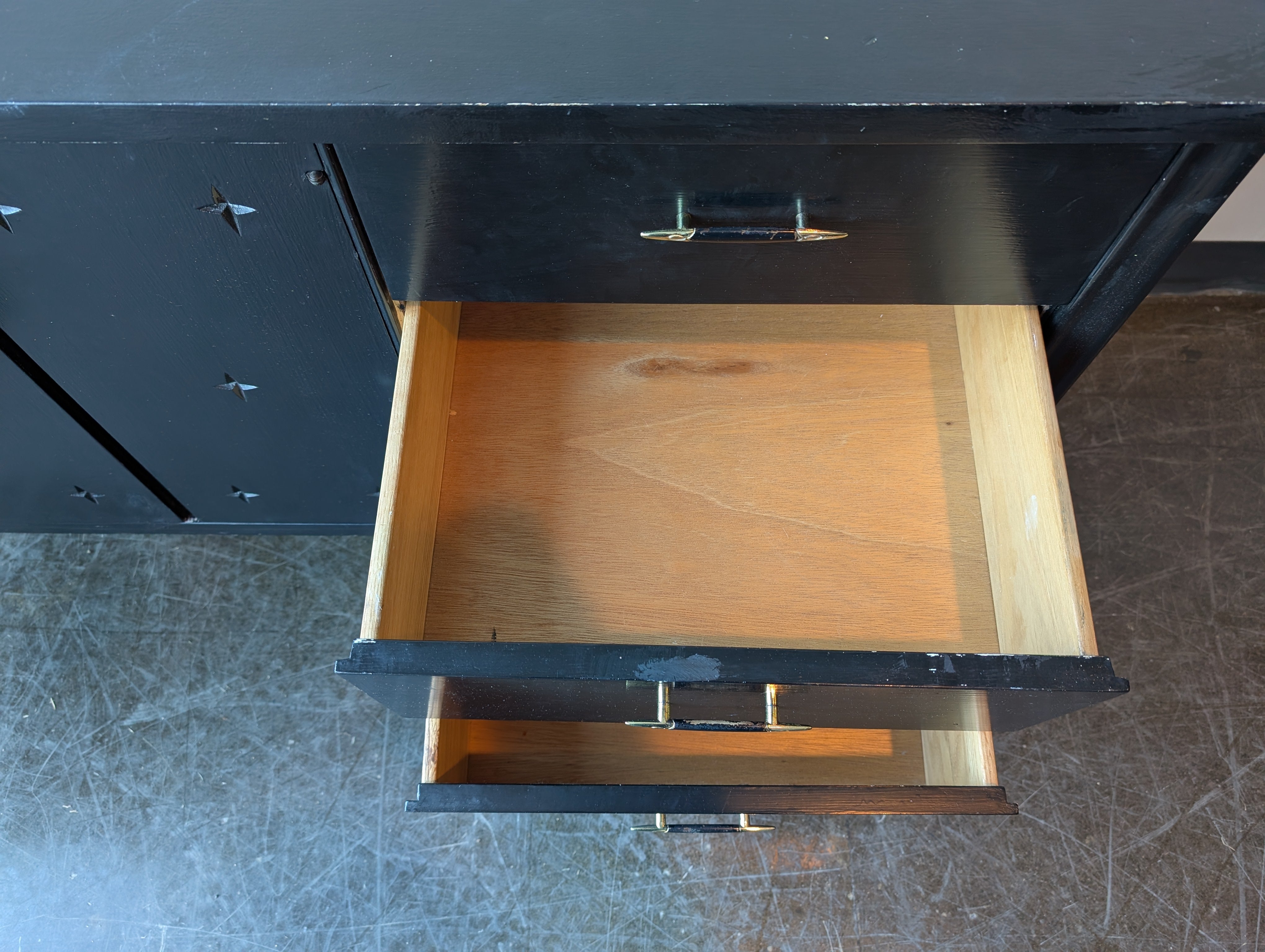 Mid-Century Modern Style Black Dresser Credenza