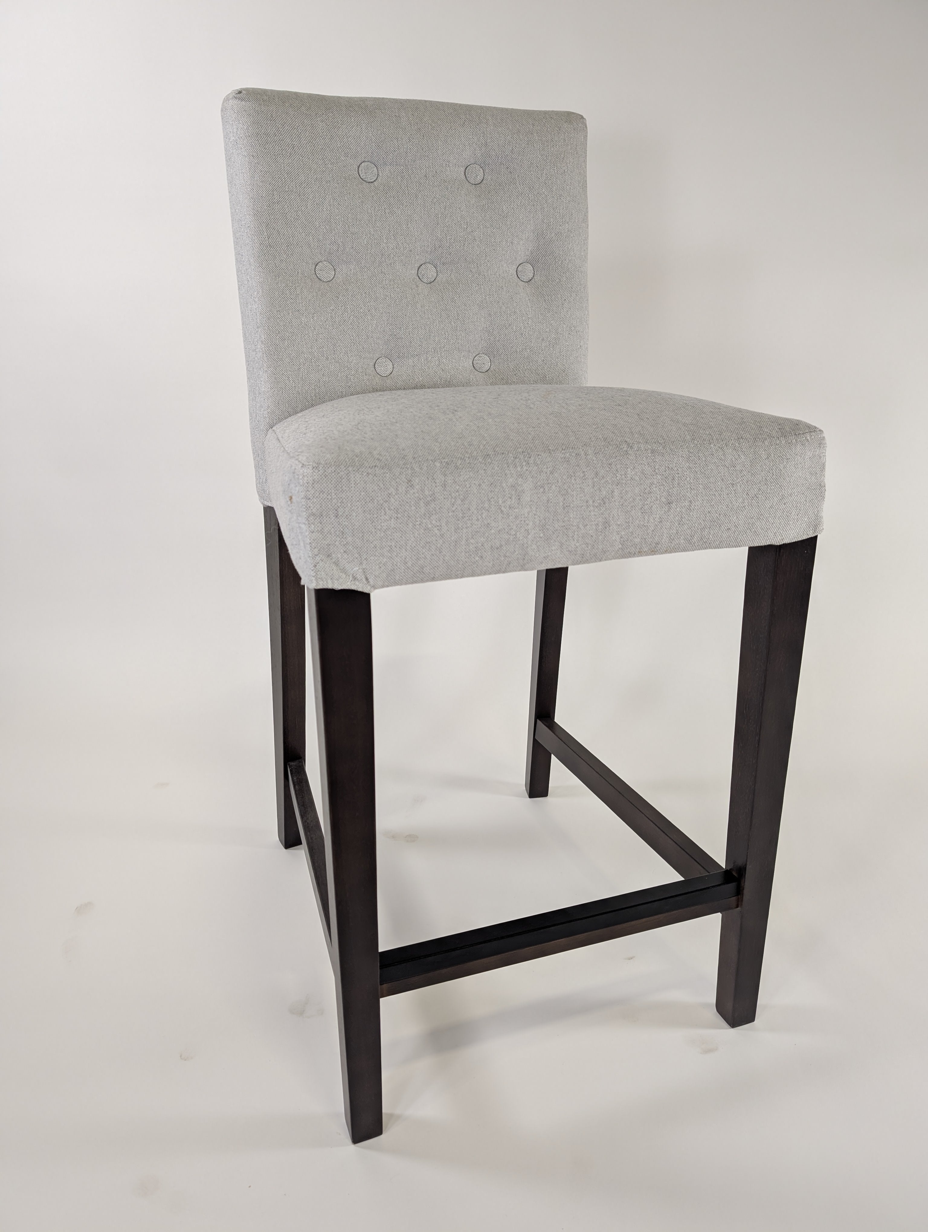 Stylish Light Beige Fabric Upholstered Dining Chair with Button Tufting