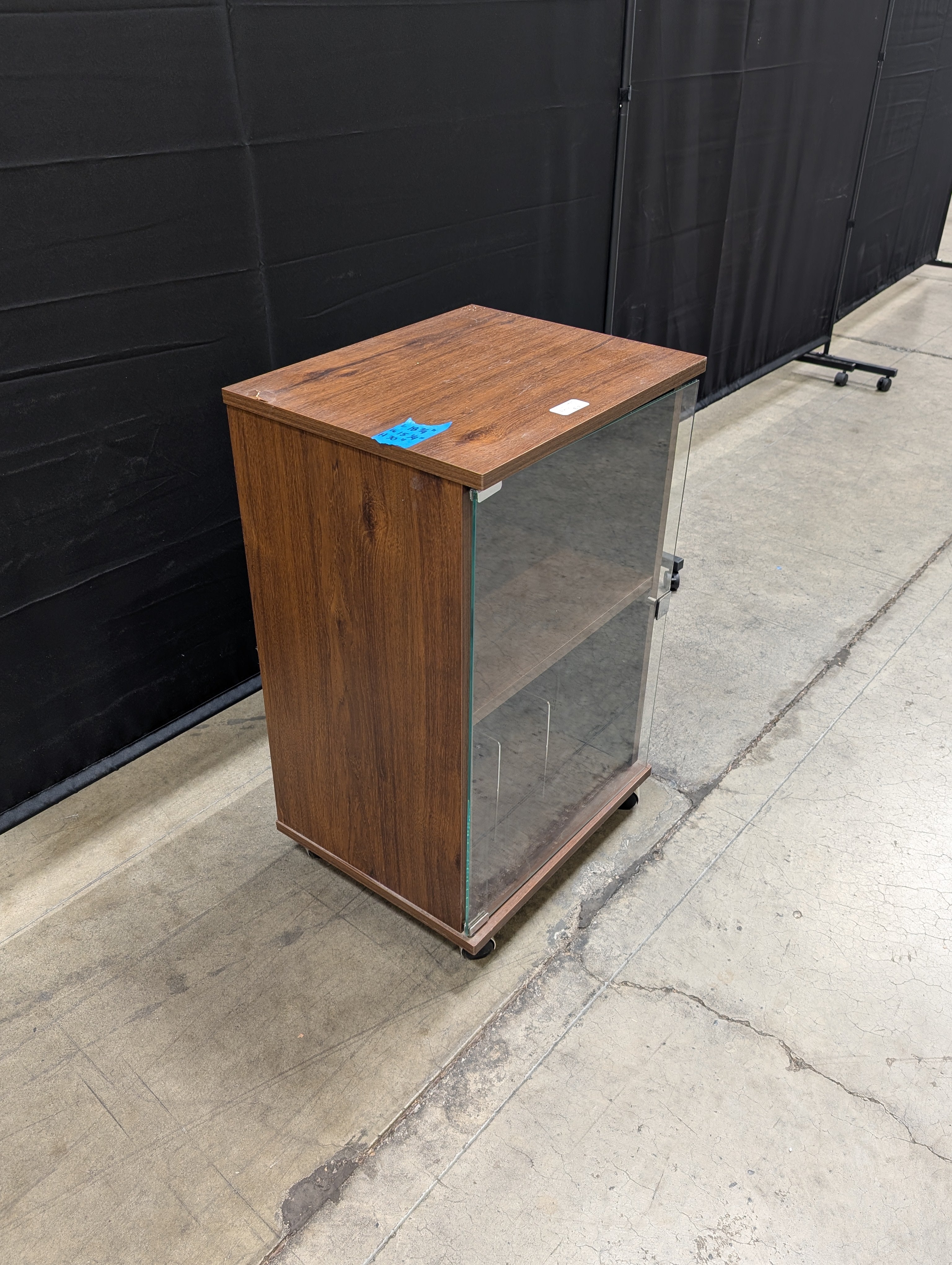 Dark Wood Two-Tier Storage Side Table with Shelves