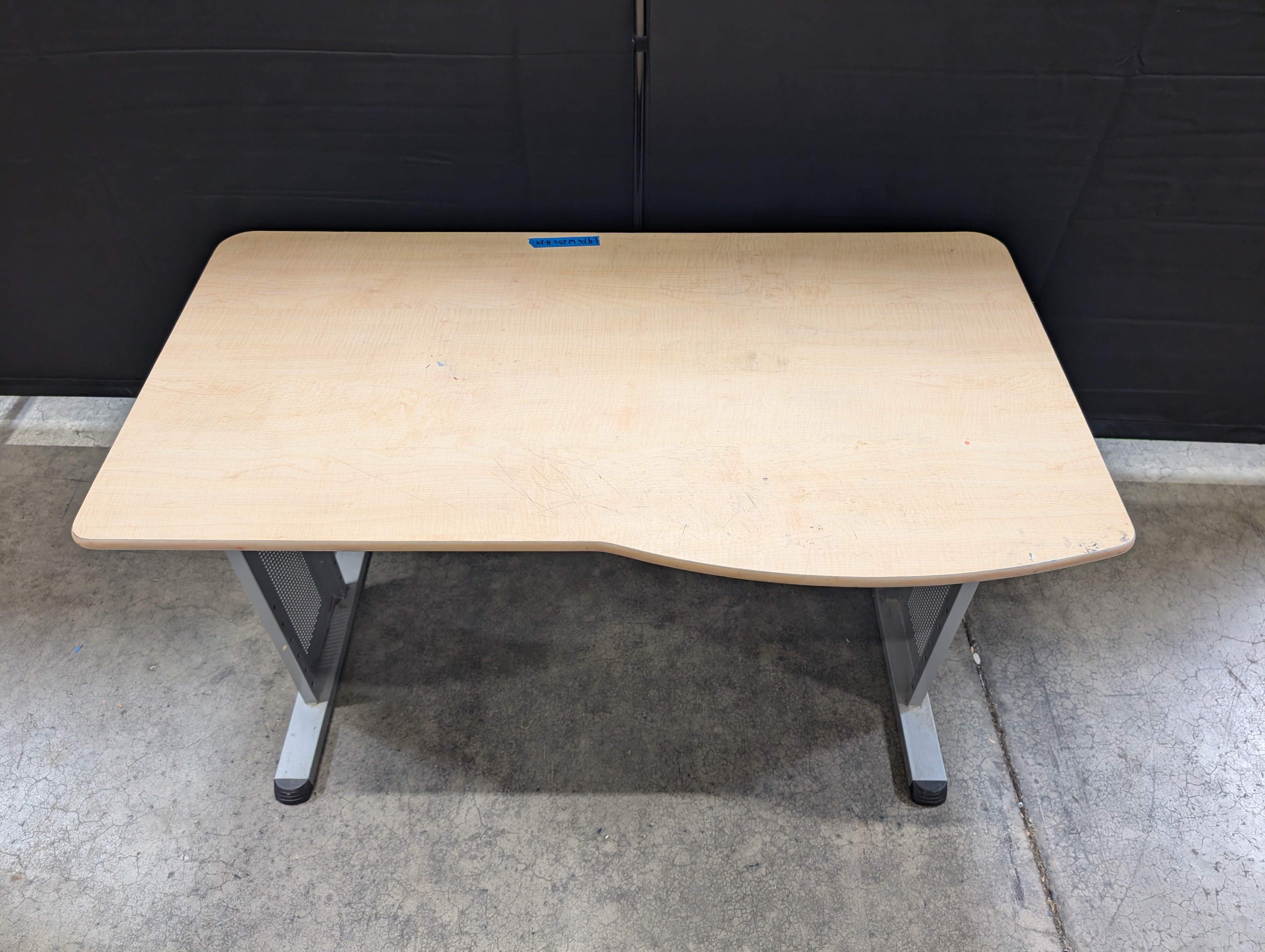 Light Wood-Look Laminate Desk with Metal Legs