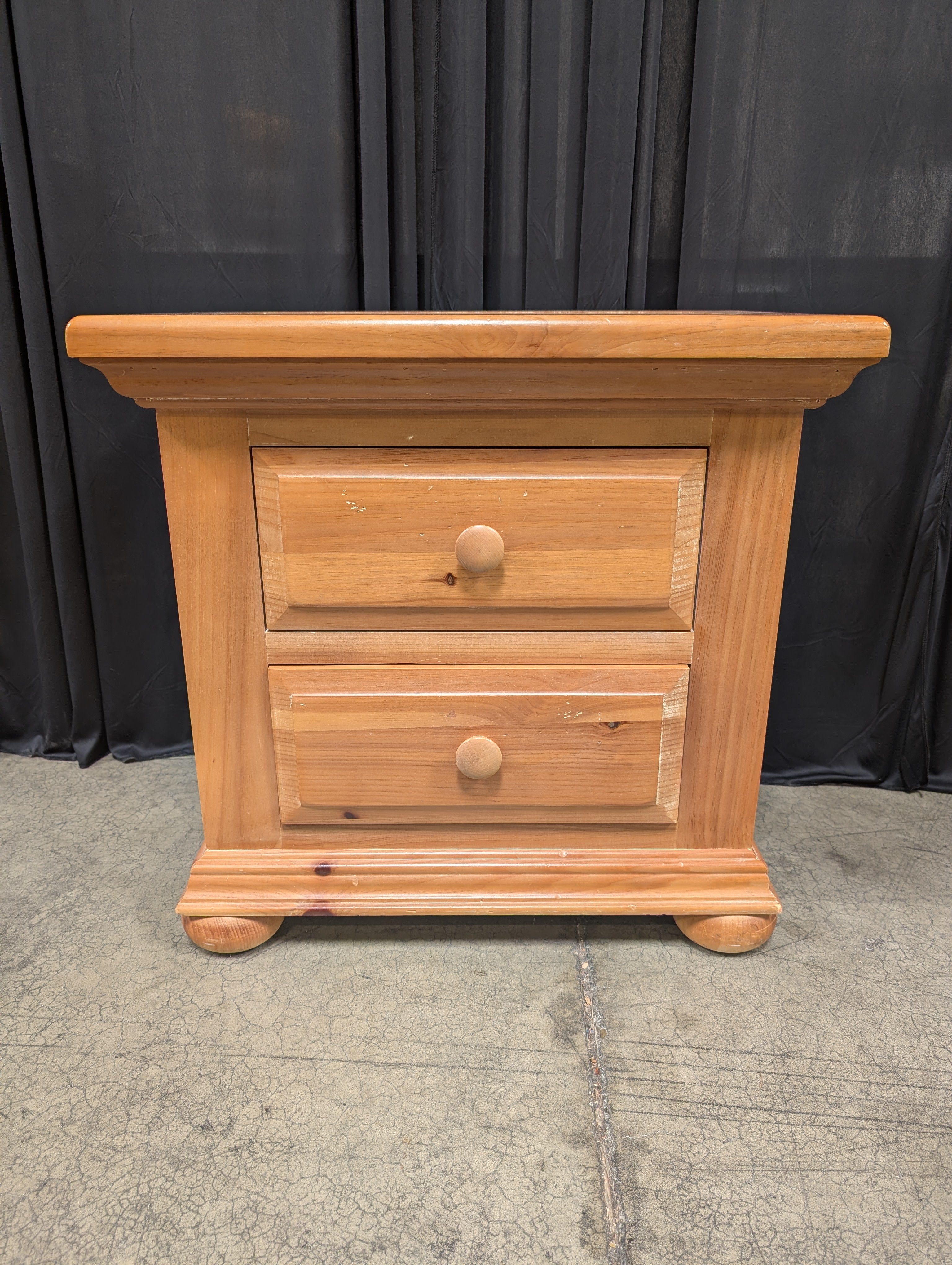 Honey Pine Broyhill Two-Drawer Nightstand in Wood