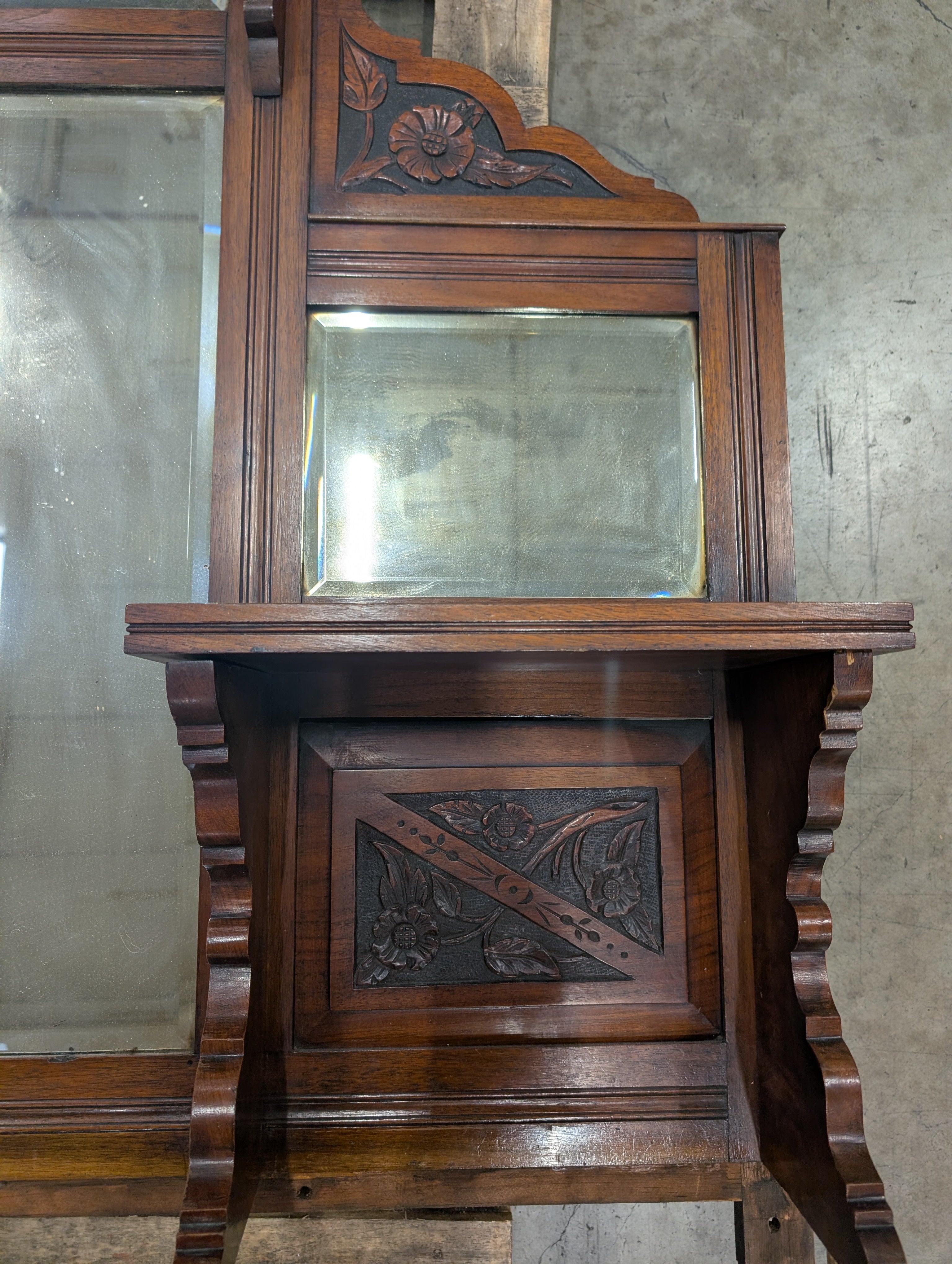Vintage Carved Wood Mirror *No Dresser*