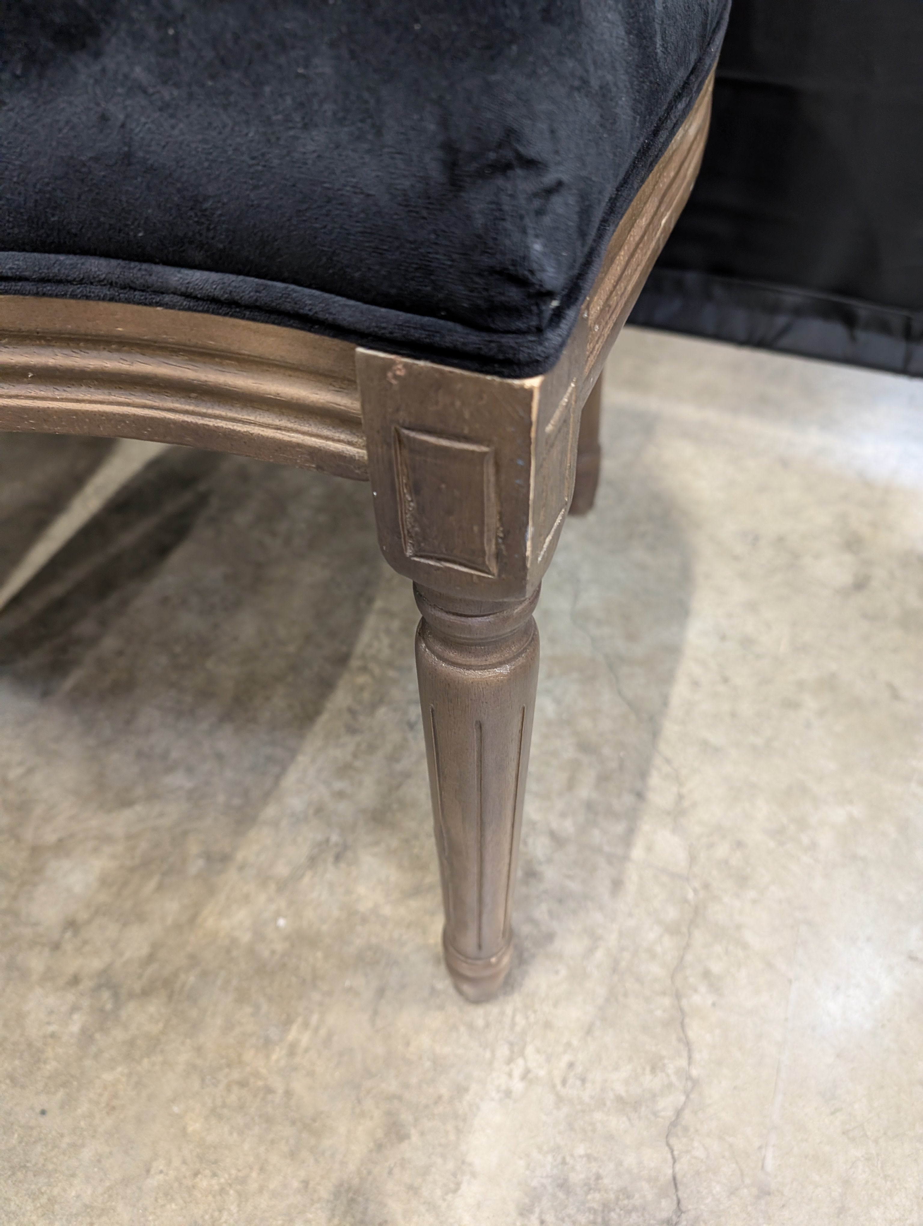 Pair of Traditional Dark Upholstered Wood Frame Chairs