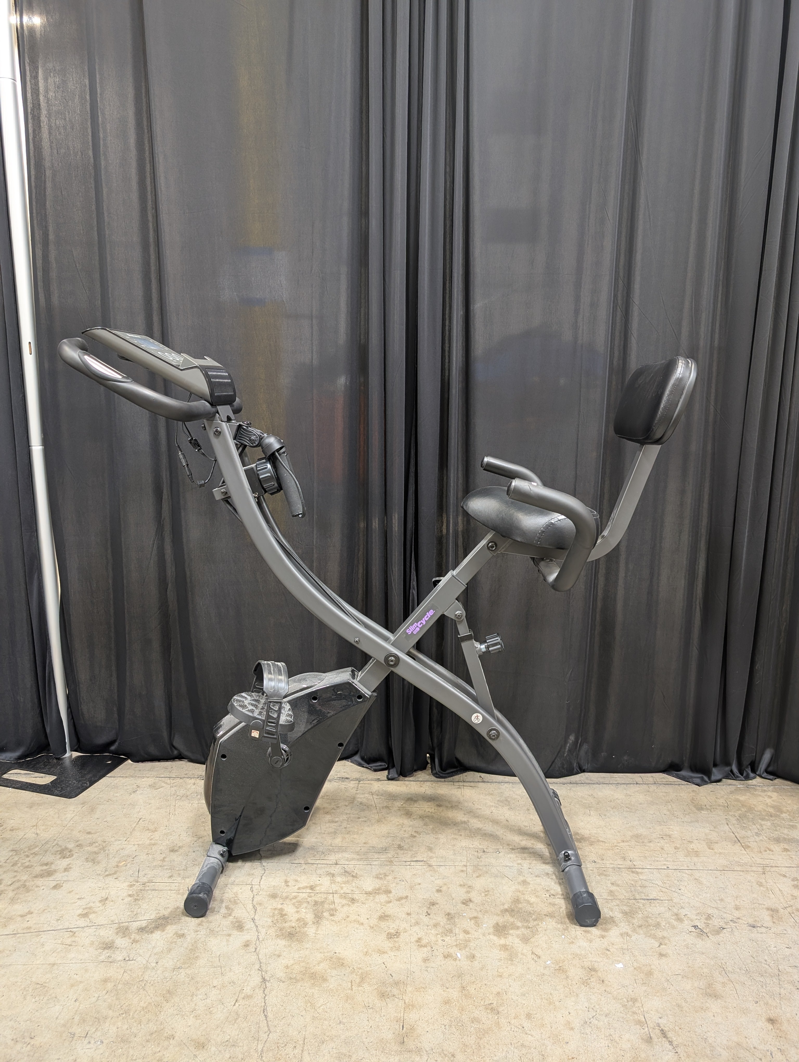 Slim Cycle Folding Stationary Bike with Resistance Bands
