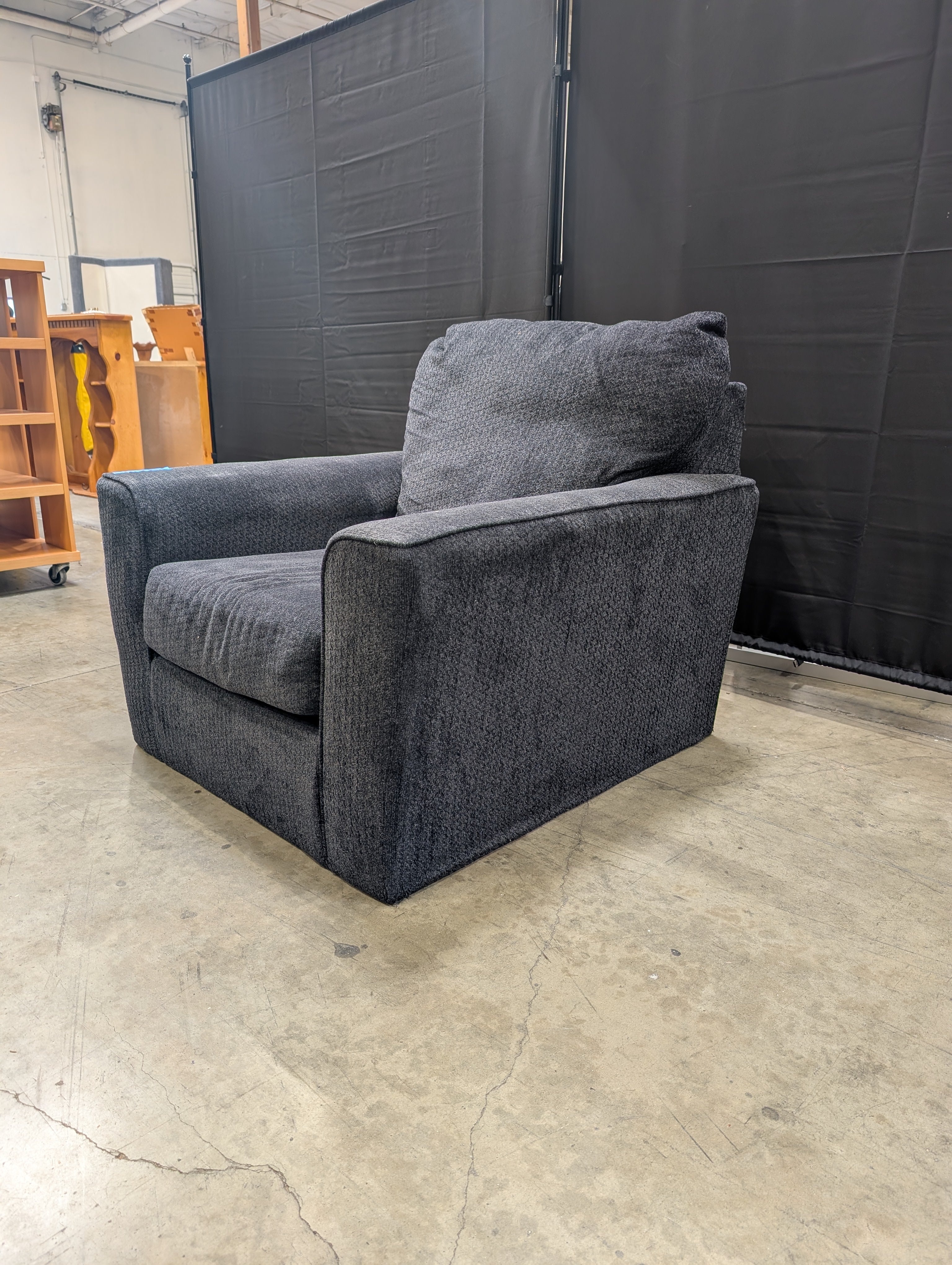 Dark Grey Textured Upholstered Ashley Furniture Armchair