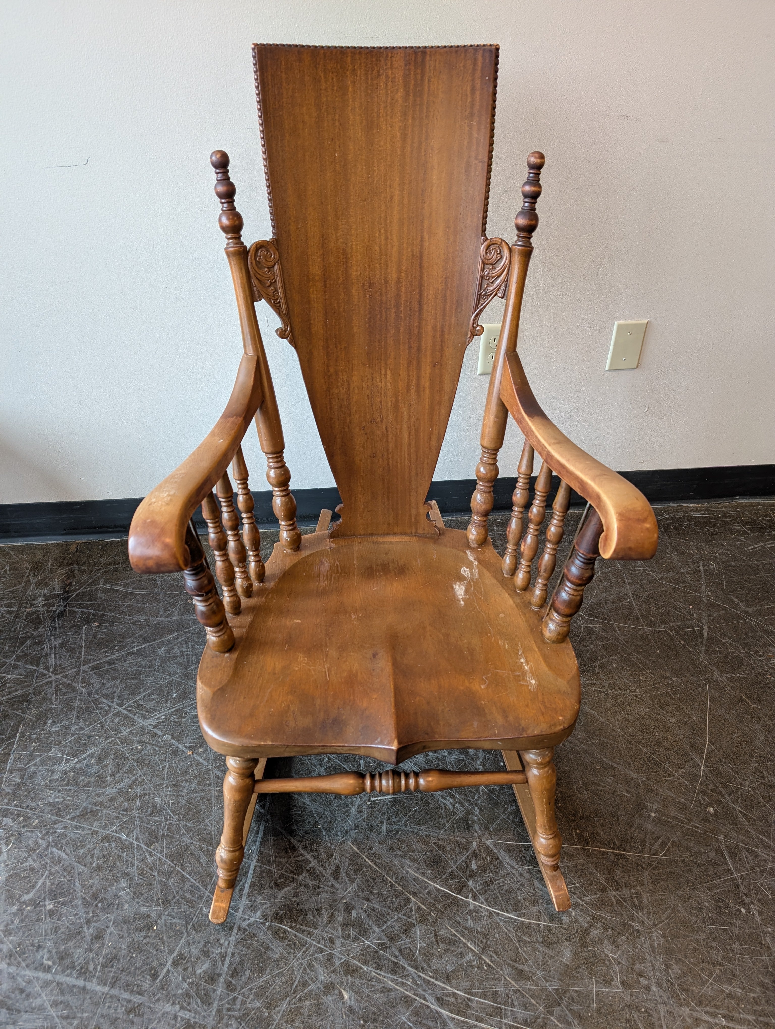 Carved Wood Vintage Rocking Chair