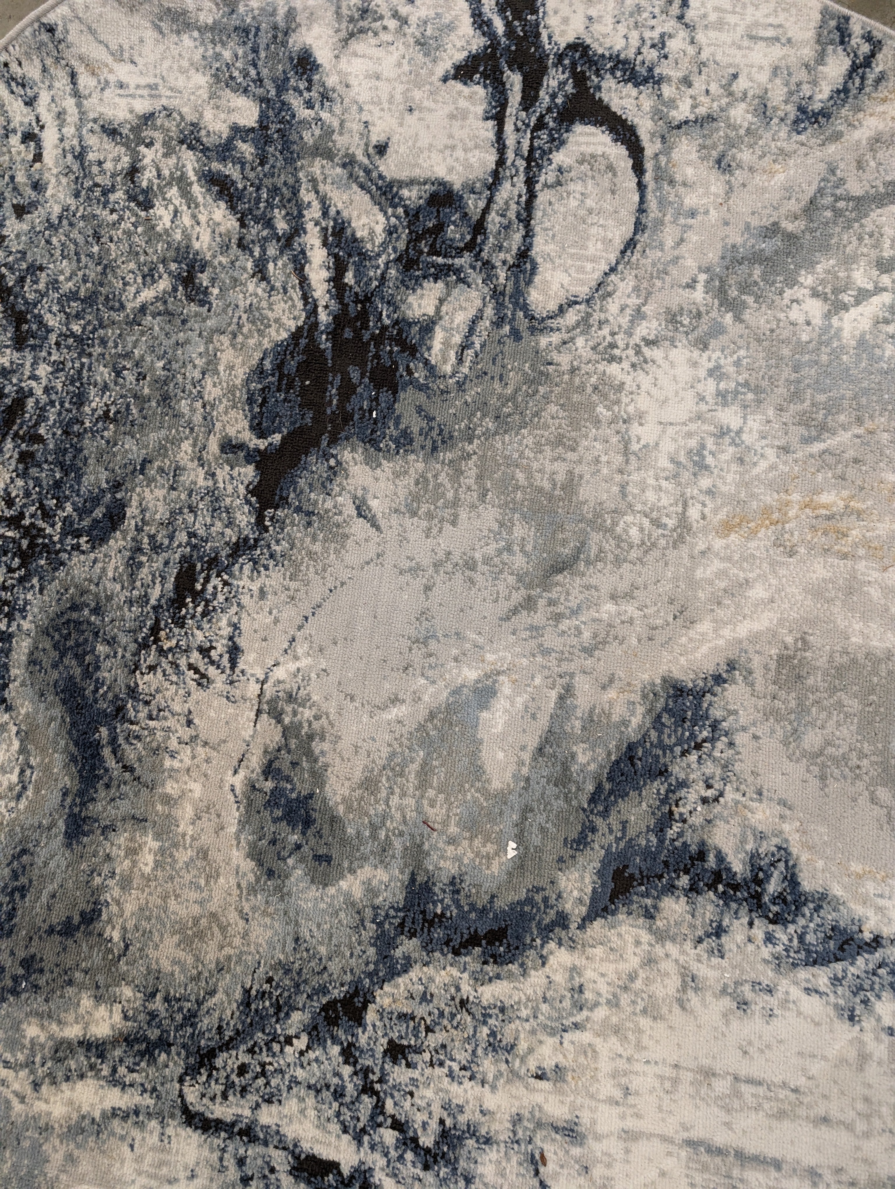 Contemporary Abstract Grey Blue Area Rug