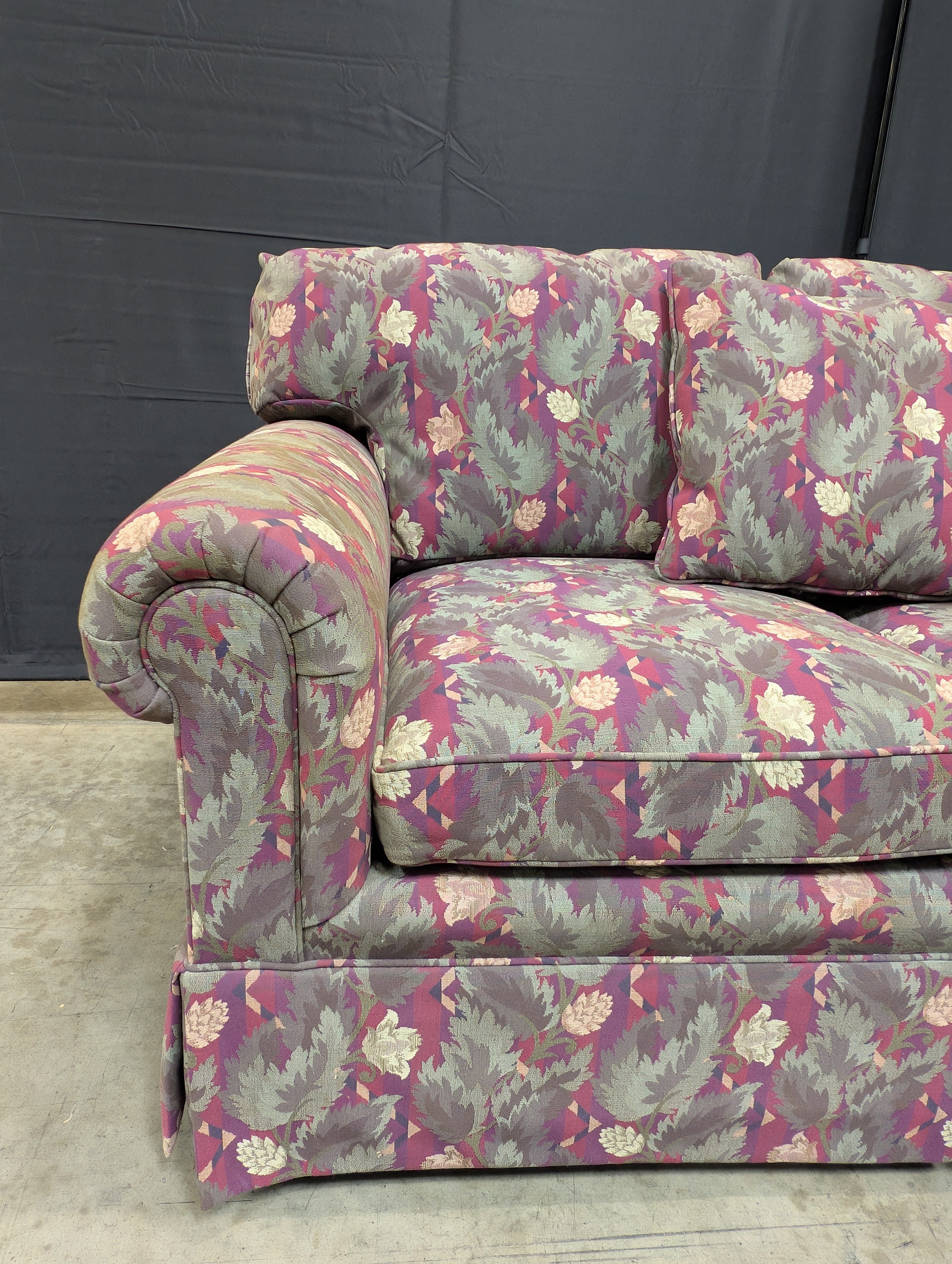 Valley furniture Upholstered Three-Seater Sofa with Botanical Pattern