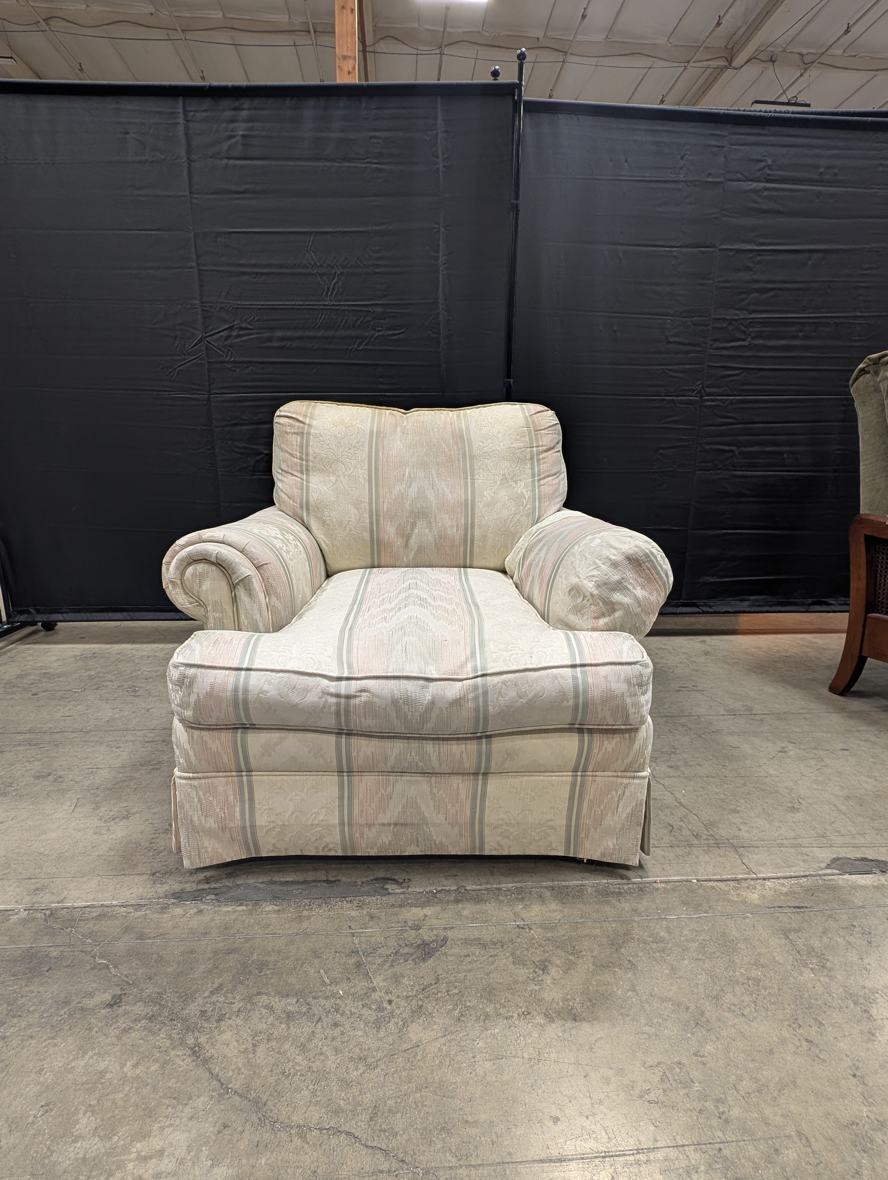 USED Traditional Upholstered Armchair with Rolled Arms