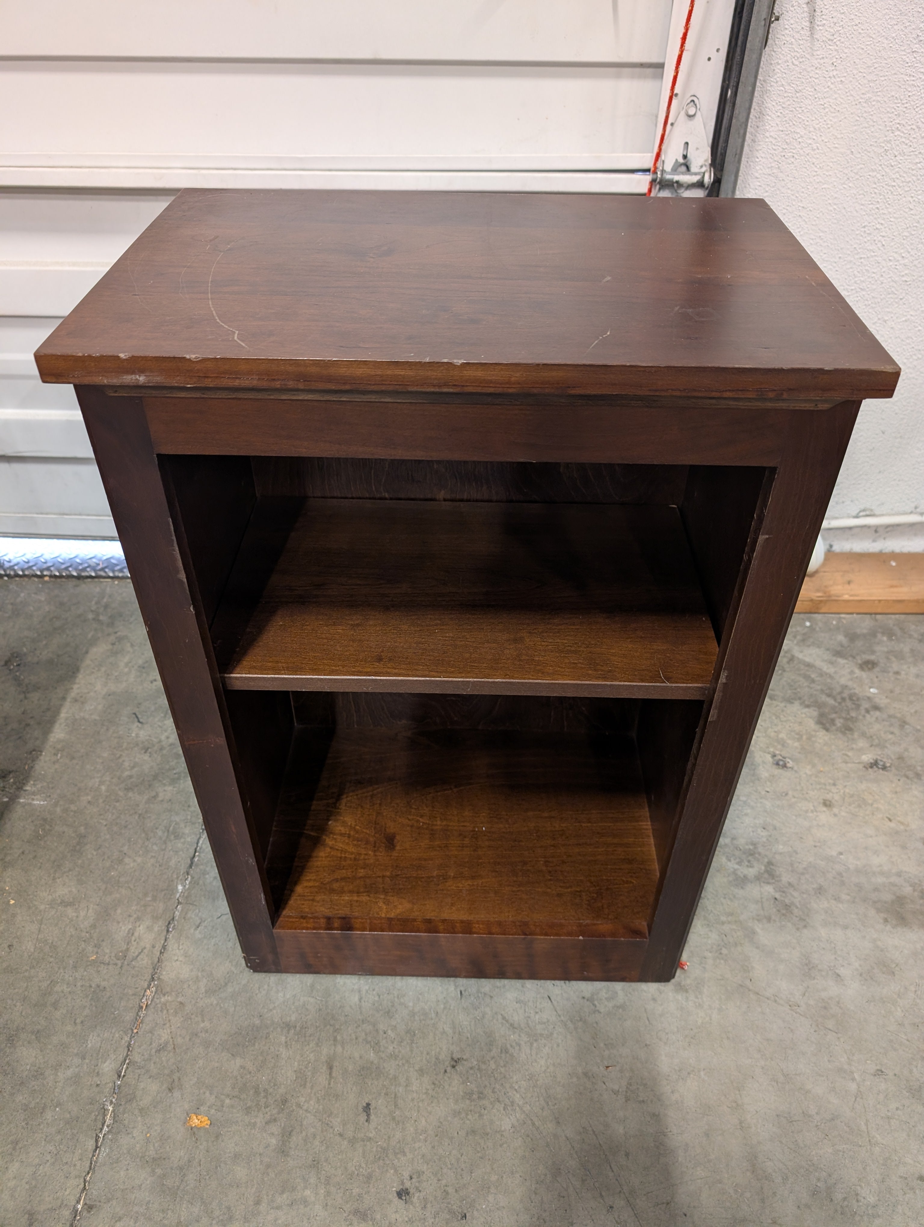 Compact Cherry Stained Wood Bookcase