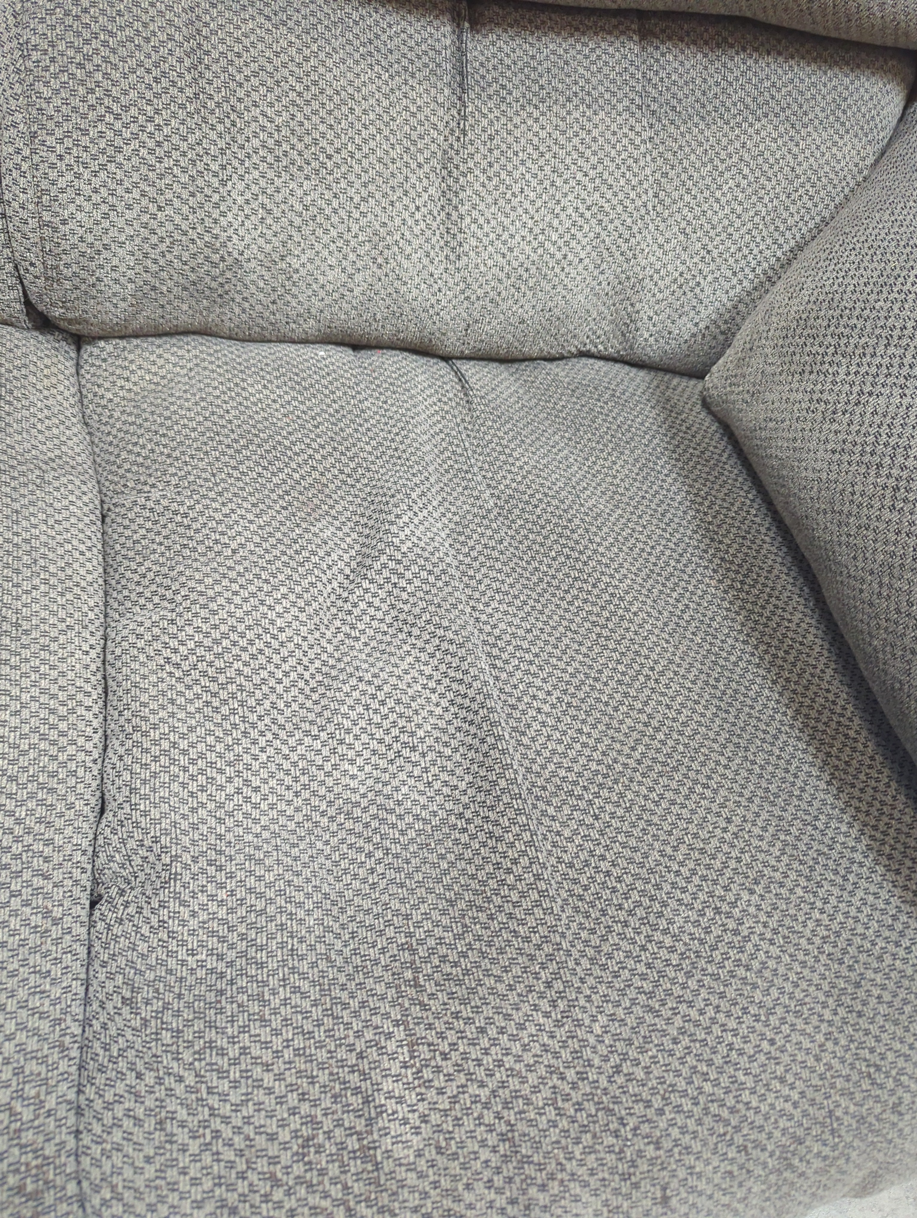 Plush Grey Fabric Two-Seater Sofa with Accent Pillows