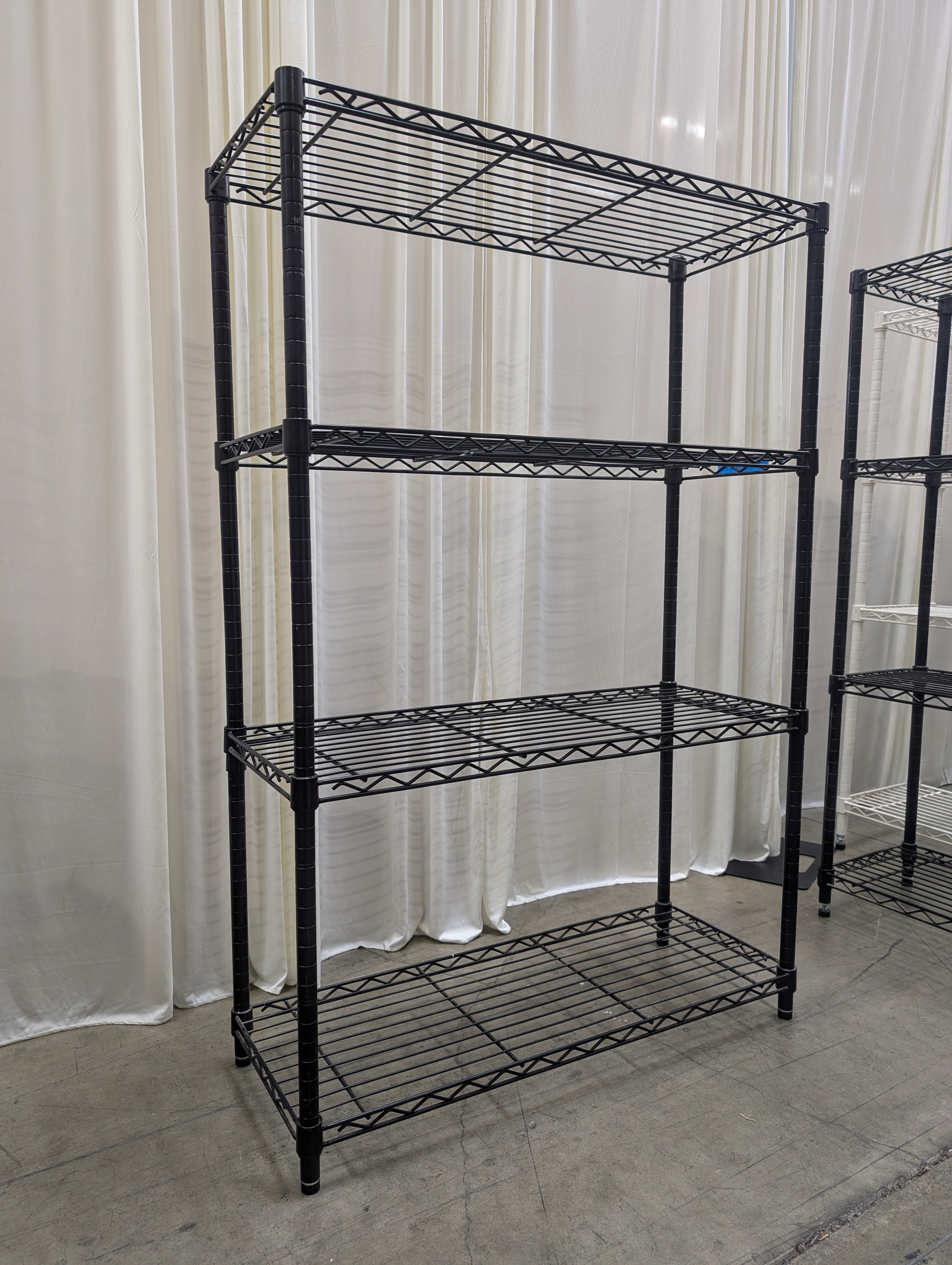 Adjustable Five-Tier Wire Shelving Unit in Metal