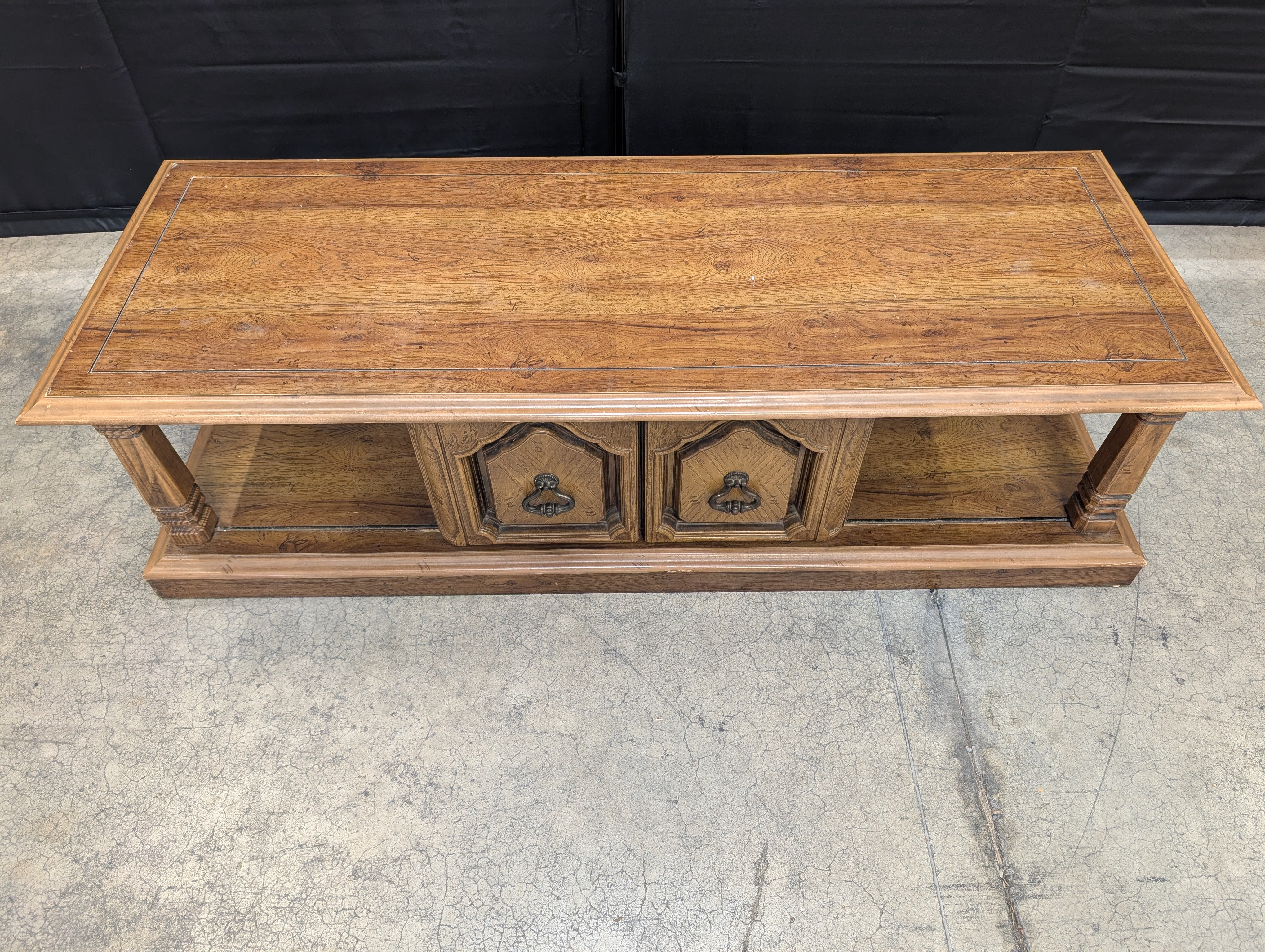 Traditional Wood Coffee Table with Lower Shelf