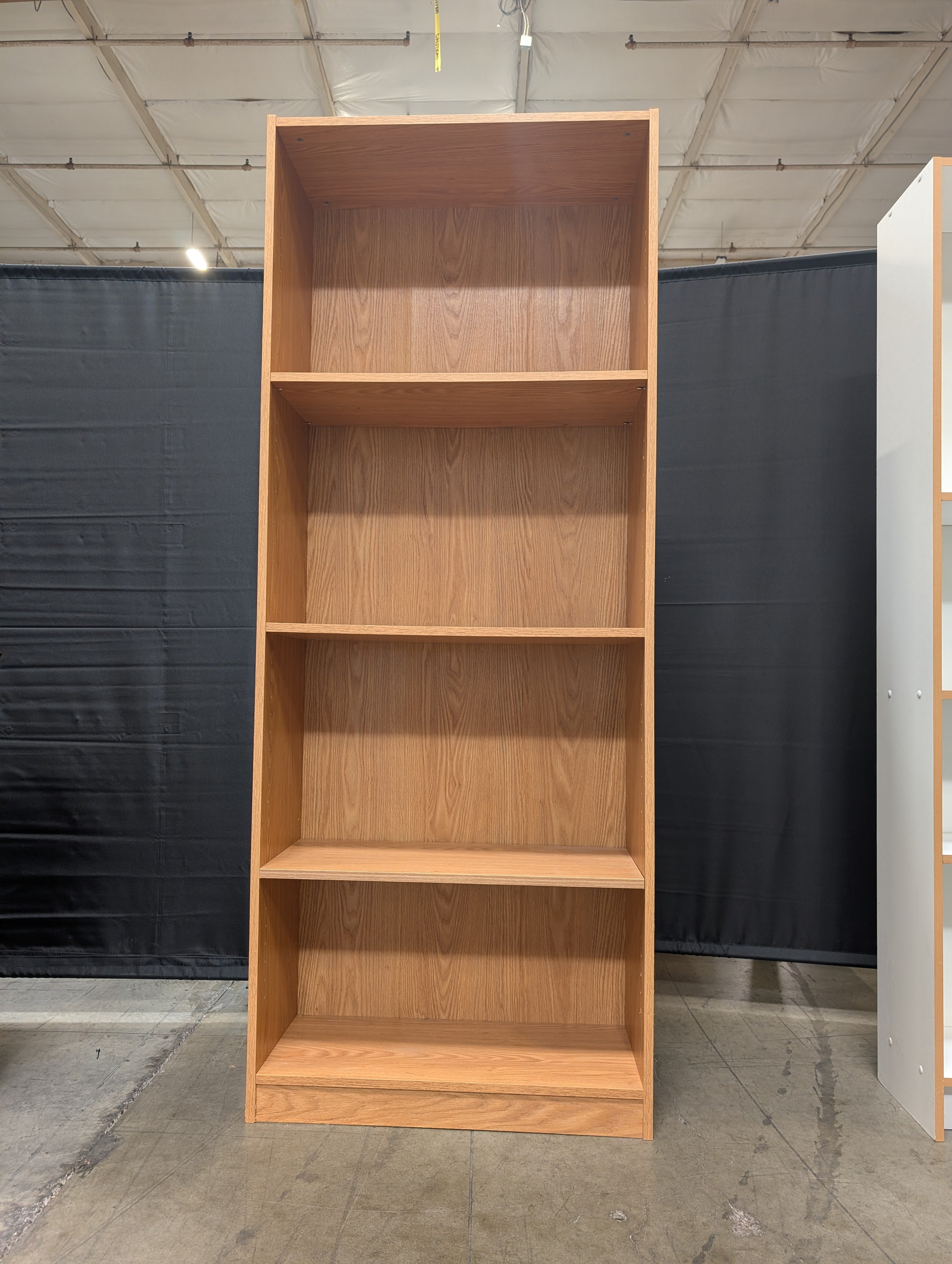 Versatile Light Brown Bookcase with Adjustable Shelving
