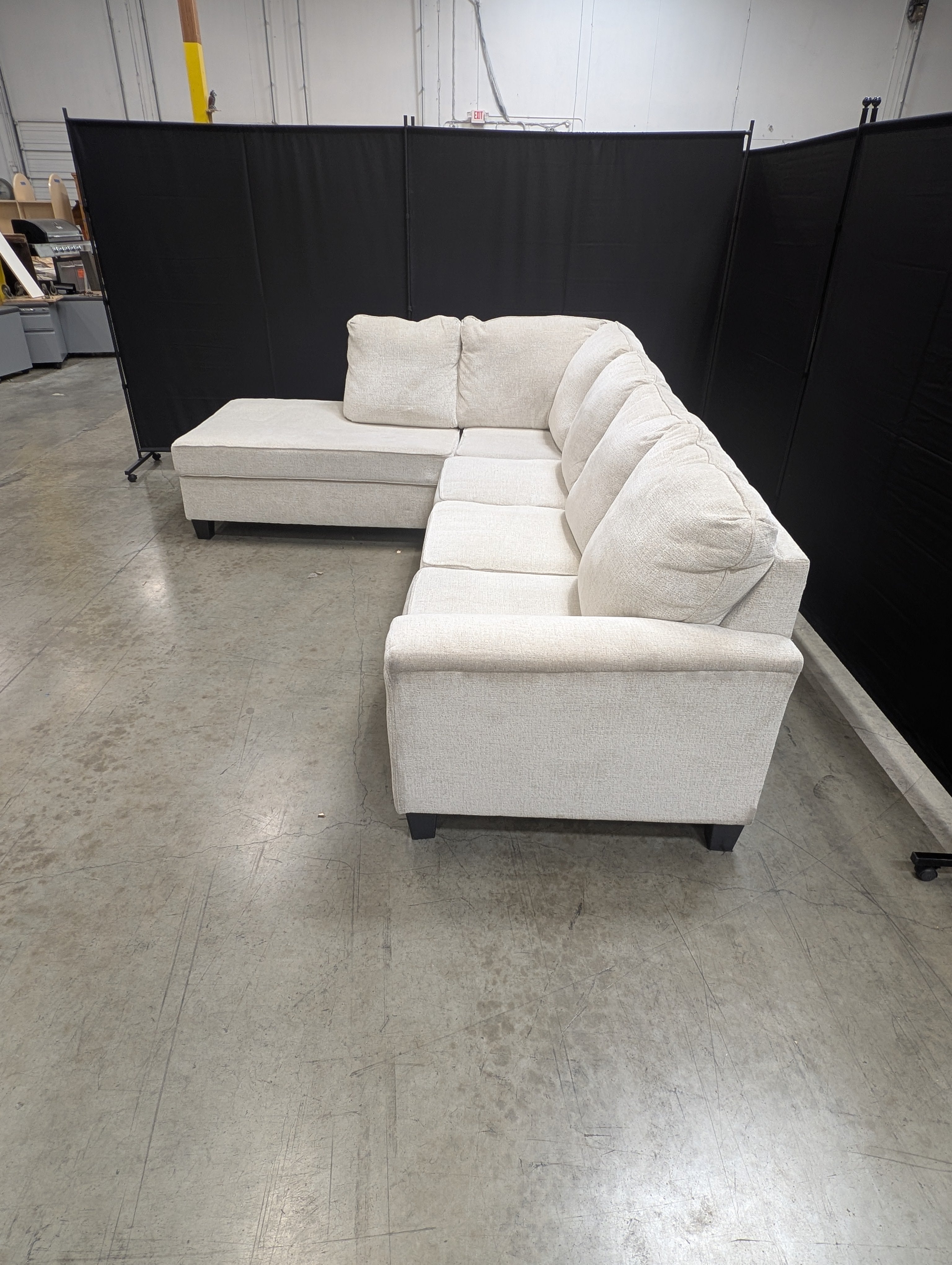 Ashley Furniture "Abinger" 2-Piece Sectional Couch – Natural Cream