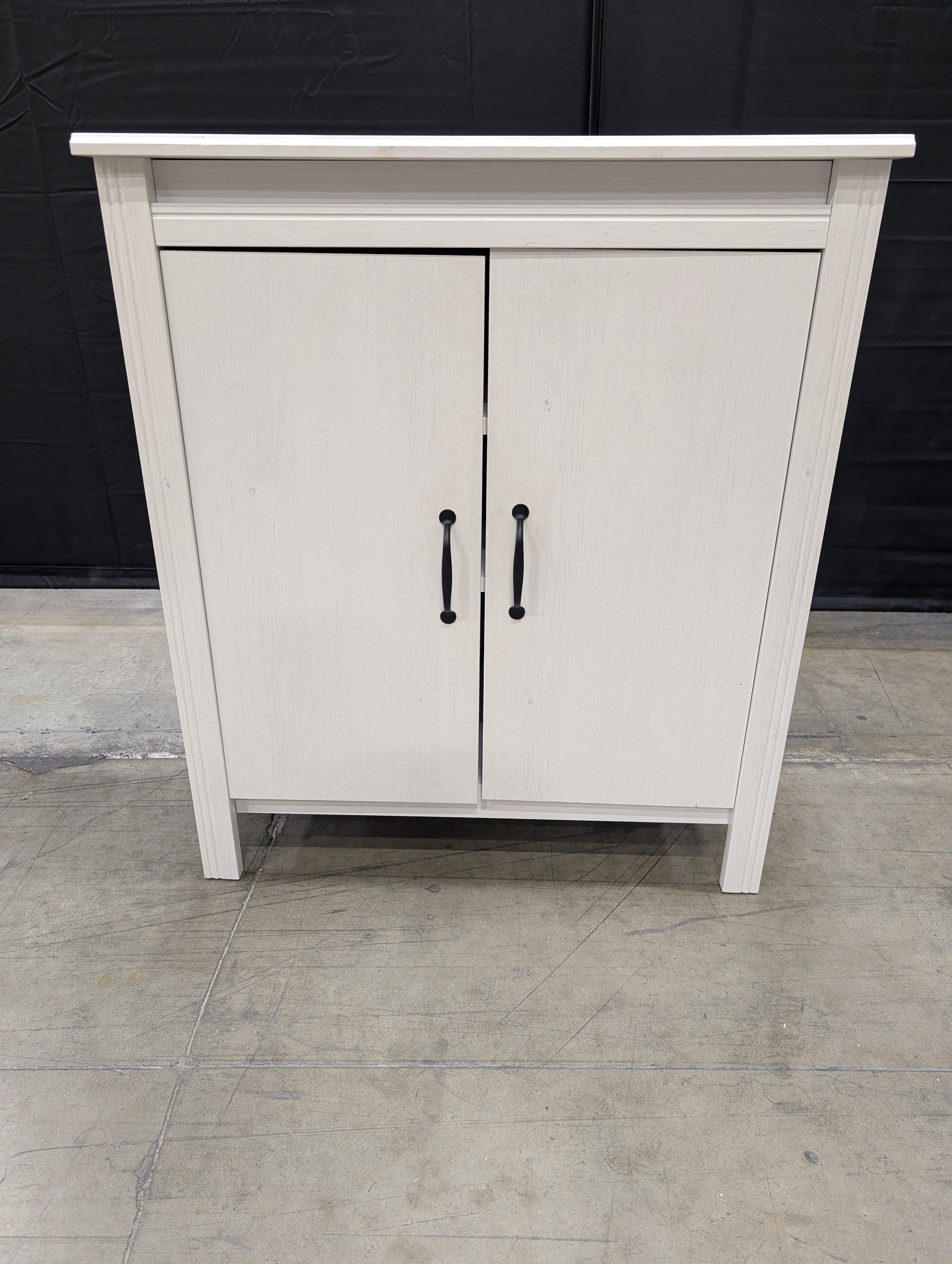 Versatile Off-White Wooden Storage Cabinet with Two Doors